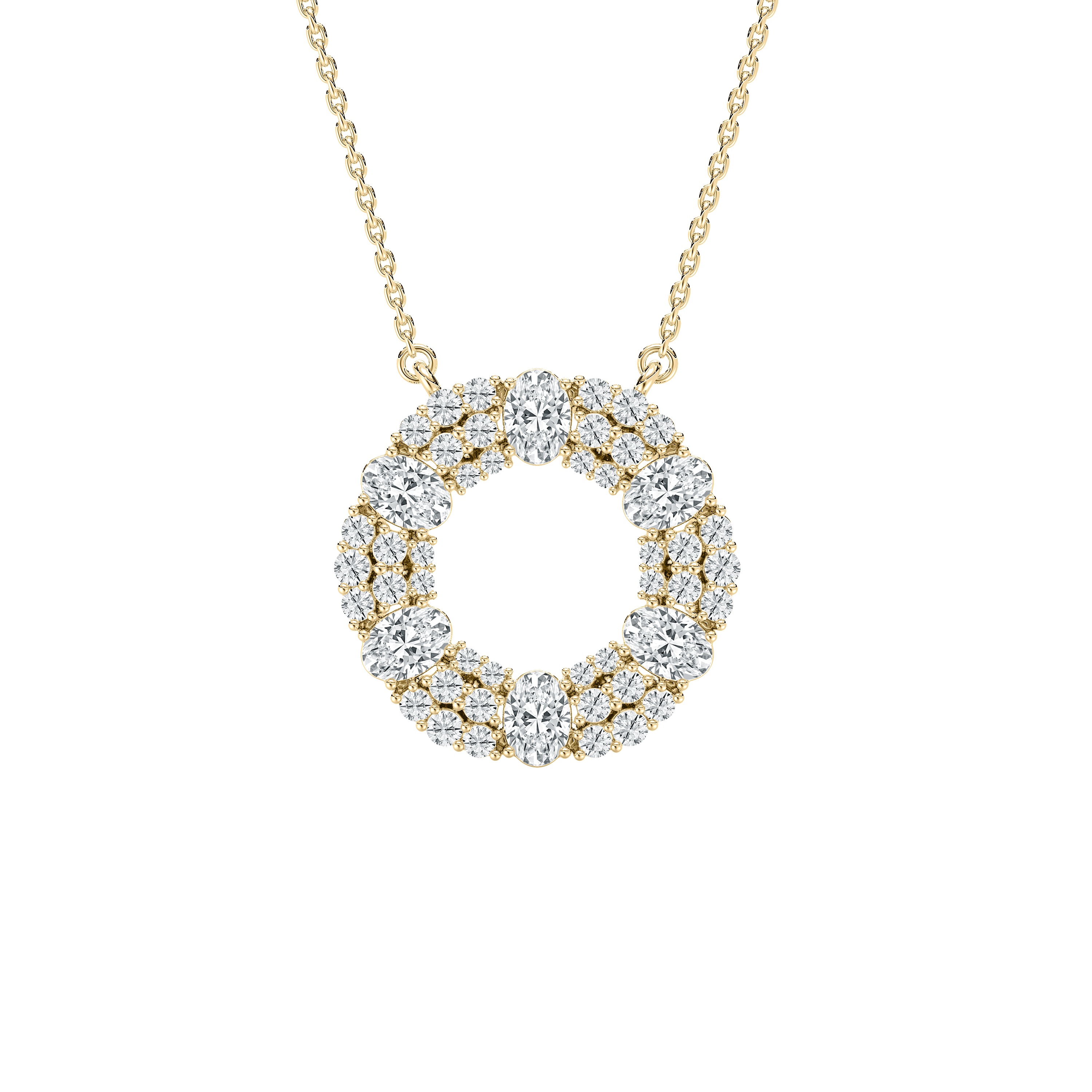 2.30 Carat Round And Oval Diamond Sybil Round Fashion Pendant