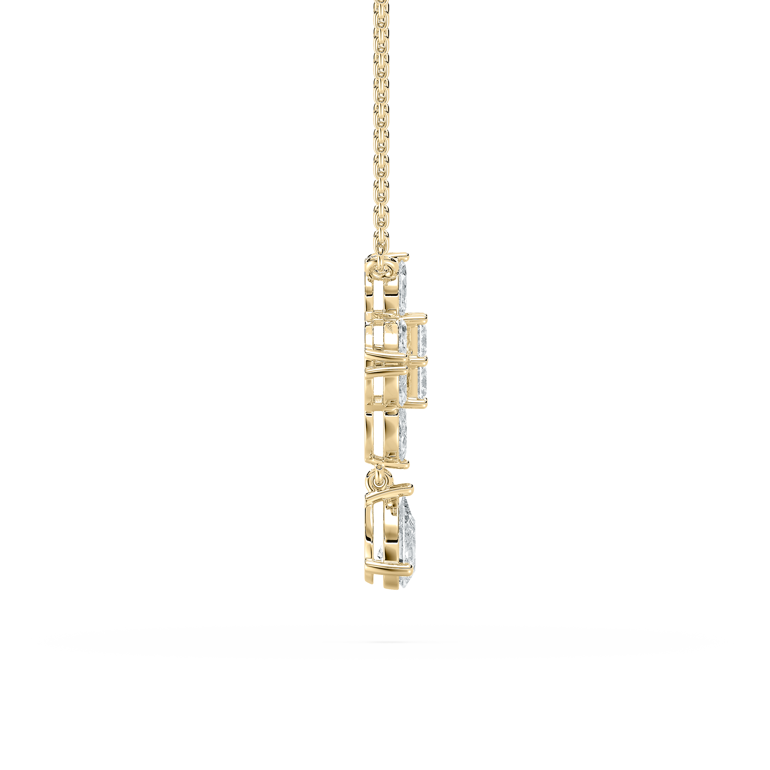 1.90 Carat Multi Shape Diamond Tenera Fashion Pendant