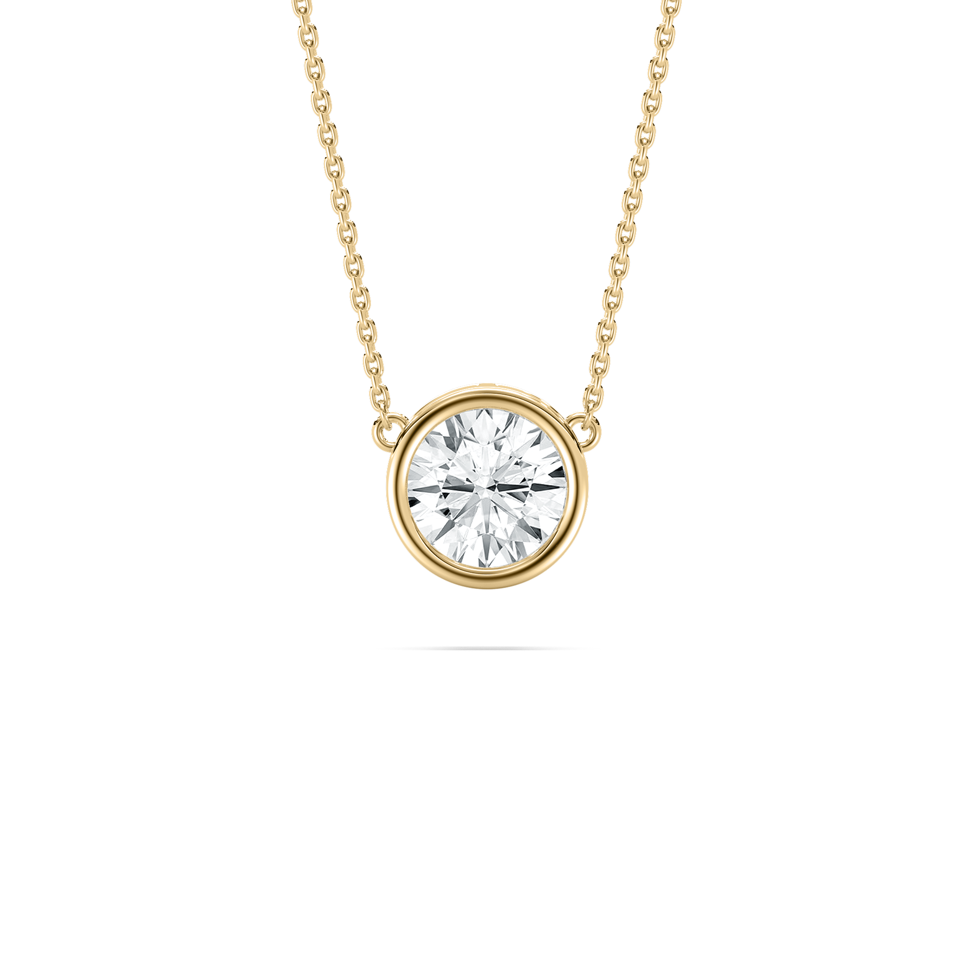 1 Carat Round Diamond Bezel Set Solitaire Pendant
