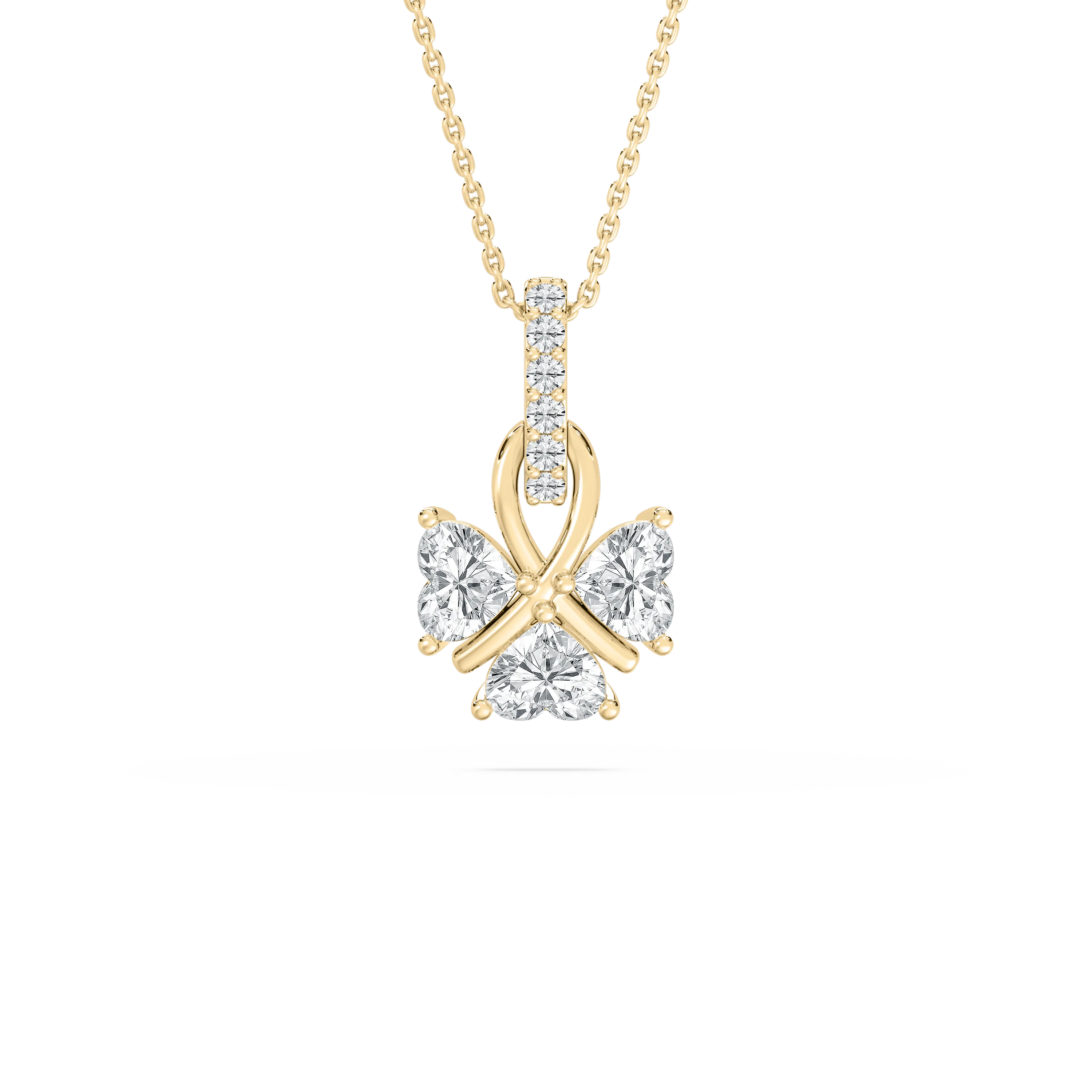 1 Carat Heart And Round Diamond Blooming Beauty Fashion Pendant