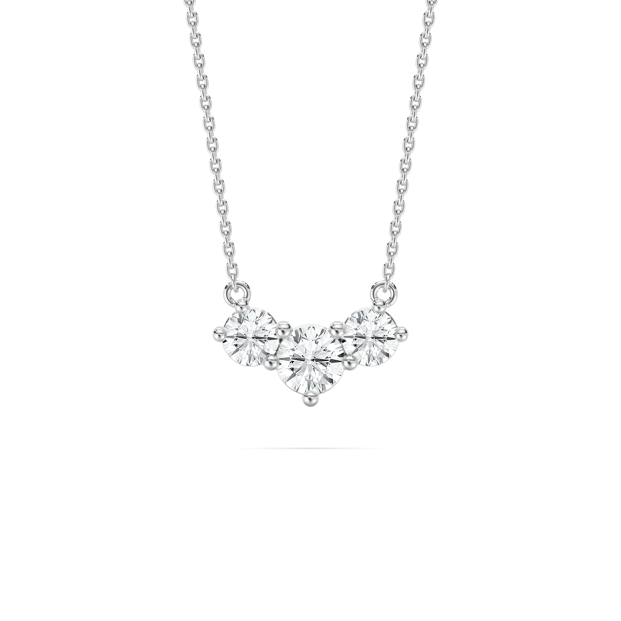 0.50 Carat Round Diamond Three Stone Pendant