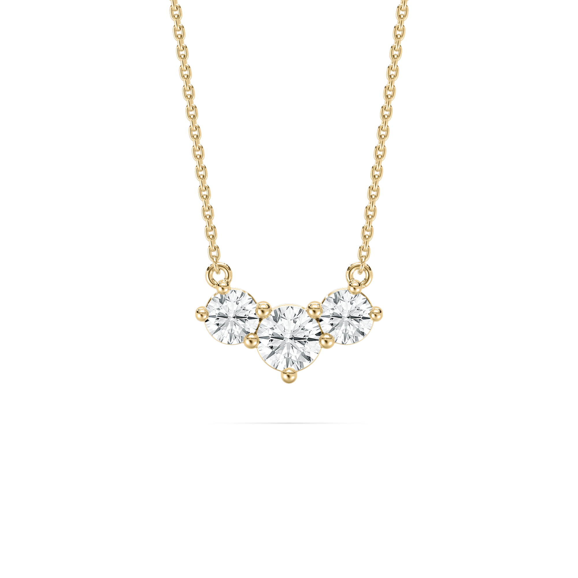 Round Three Stone Diamond Vienna Pendant
