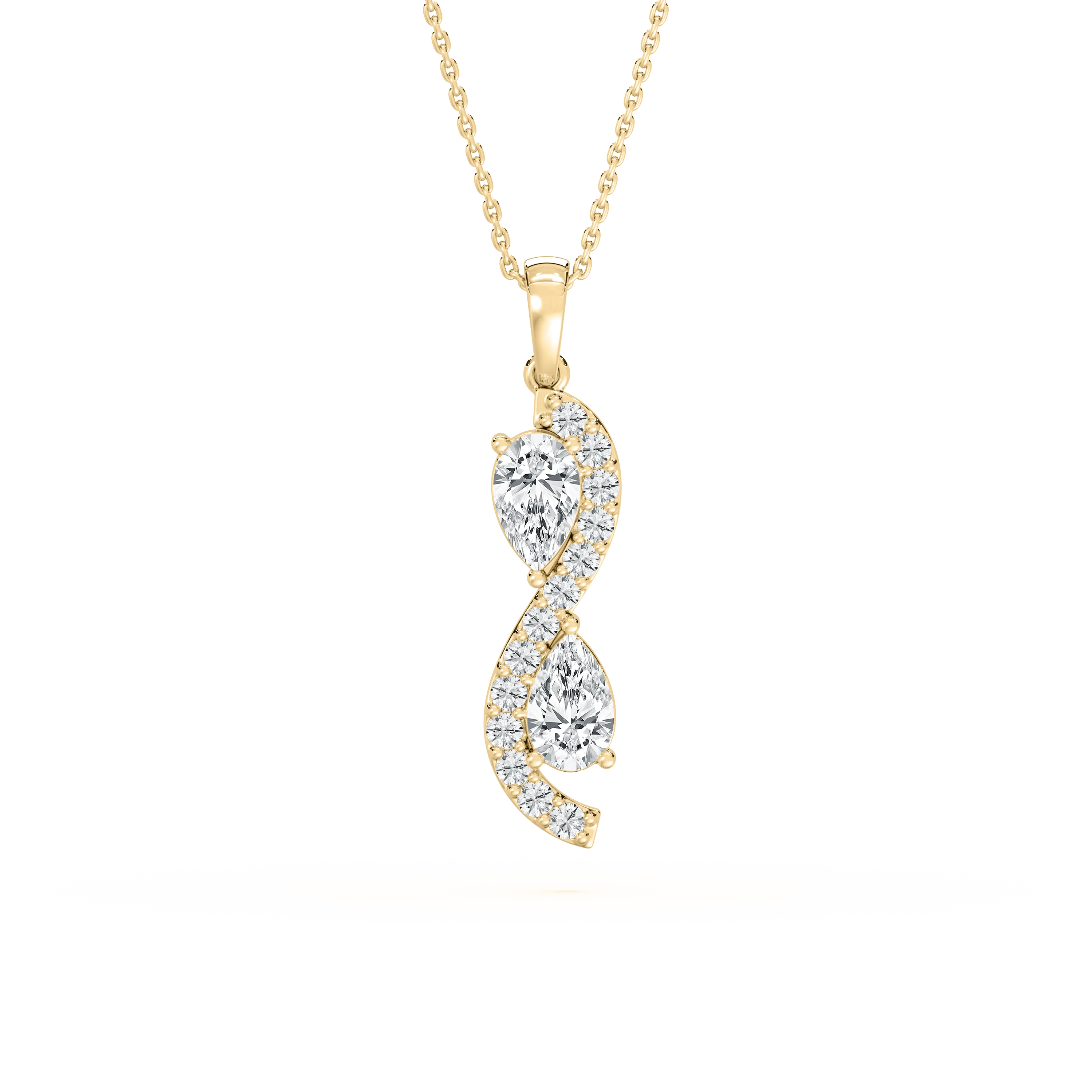 1 Carat Pear And Round Diamond Imperative Fashion Pendant