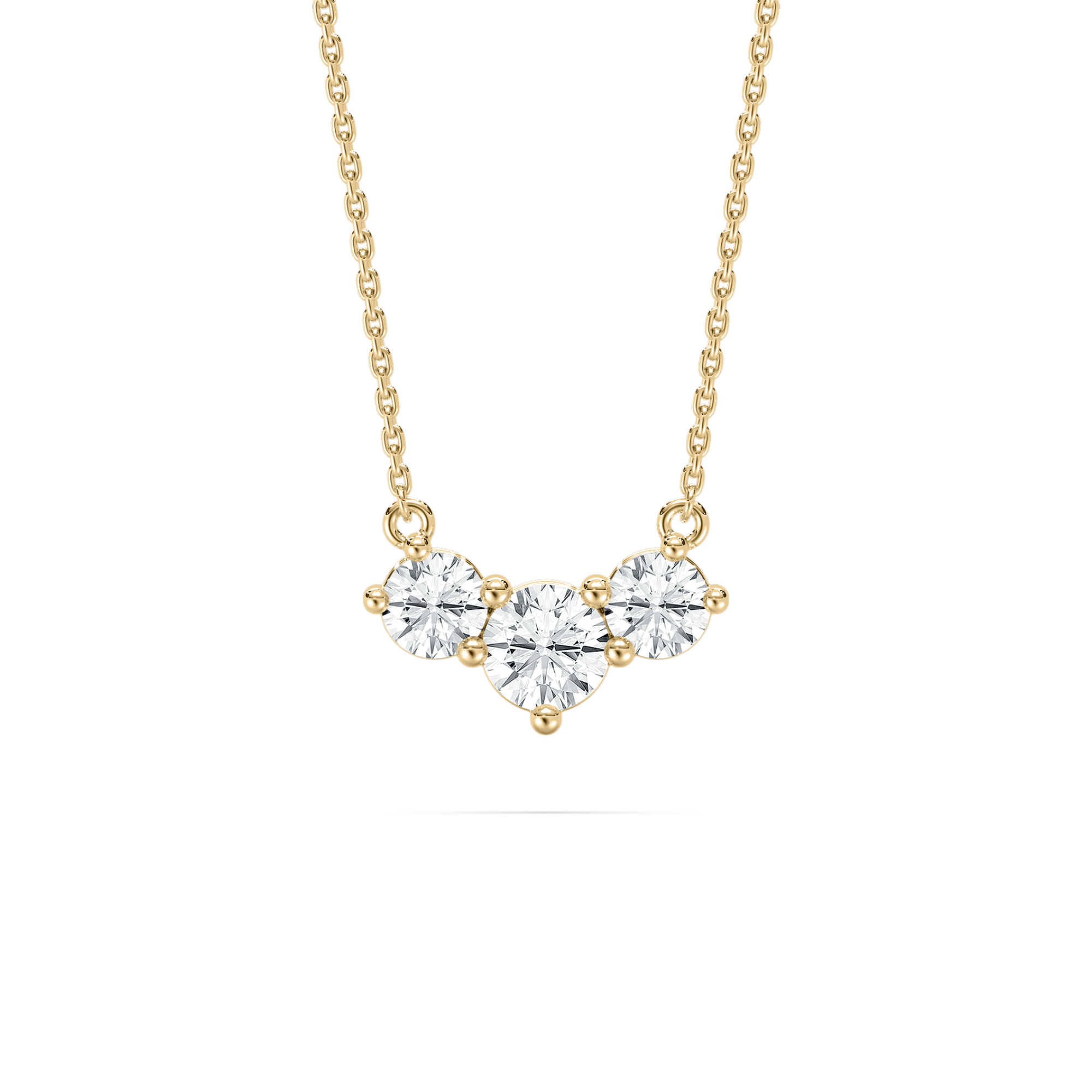 1.50 Carat Round Diamond Three Stone Pendant