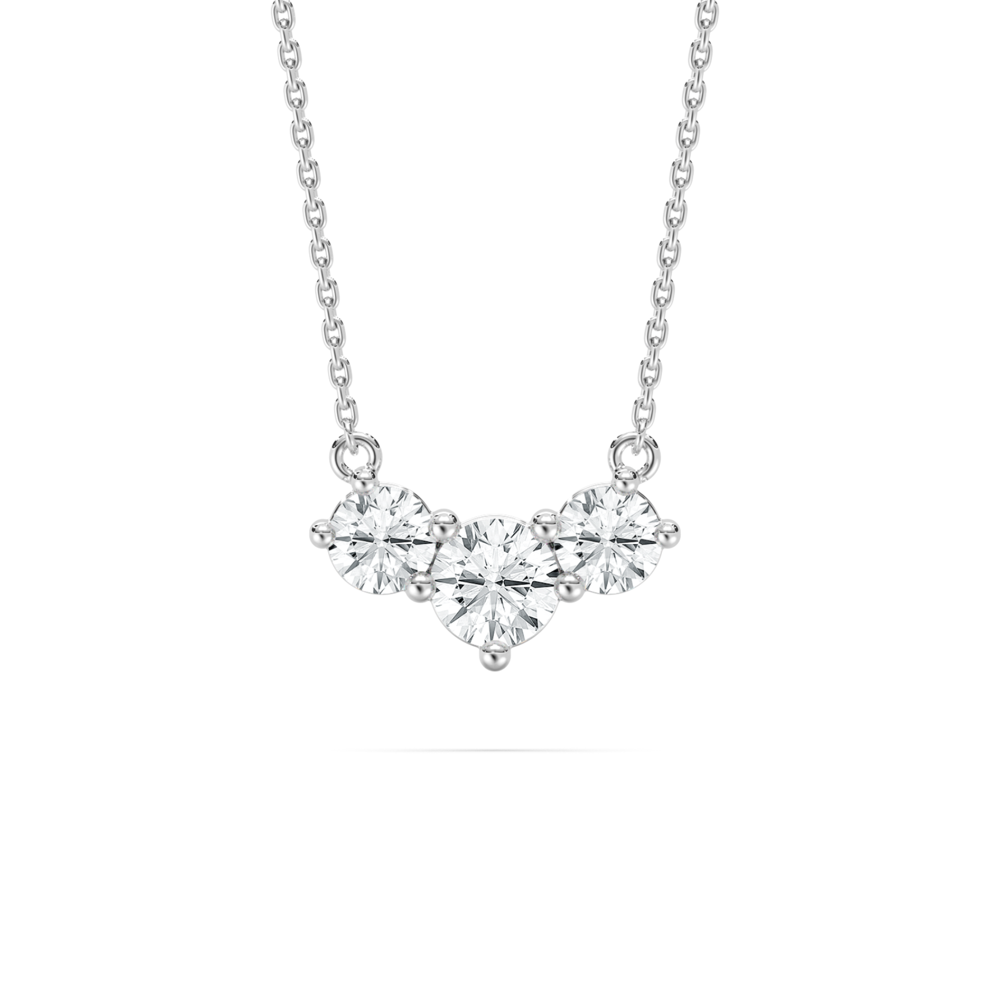 2 Carat Round Diamond Three Stone Pendant