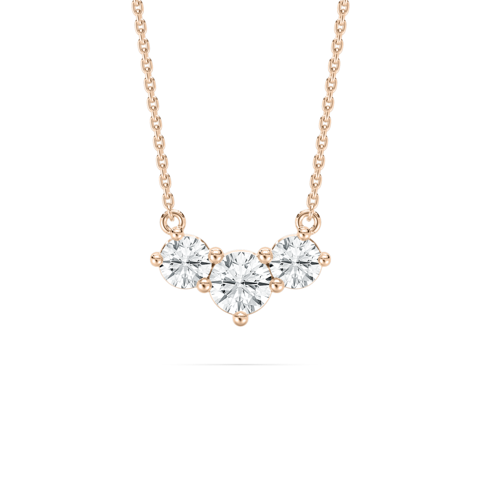 3 Carat Round Diamond Three Stone Pendant