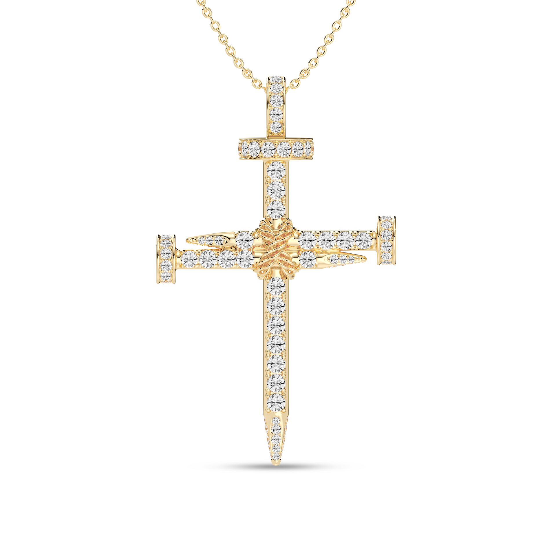 Round Diamond Cross Pendant