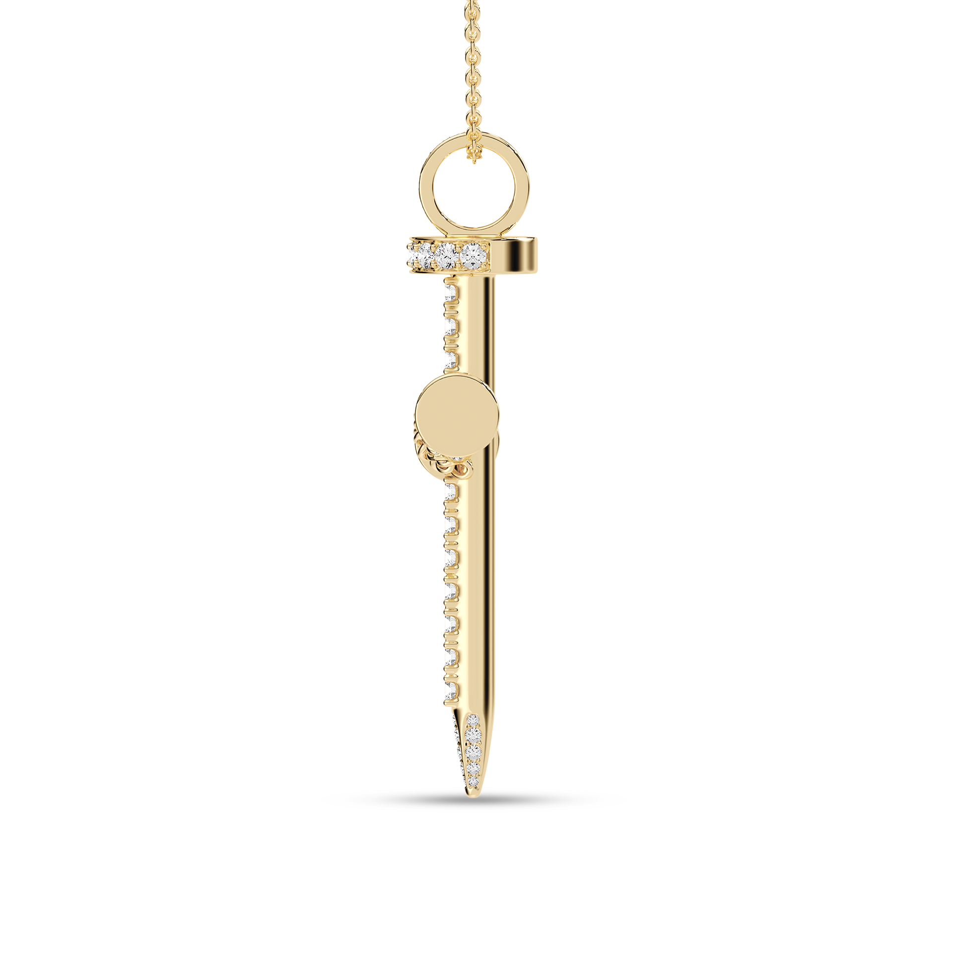 Round Diamond Cross Pendant