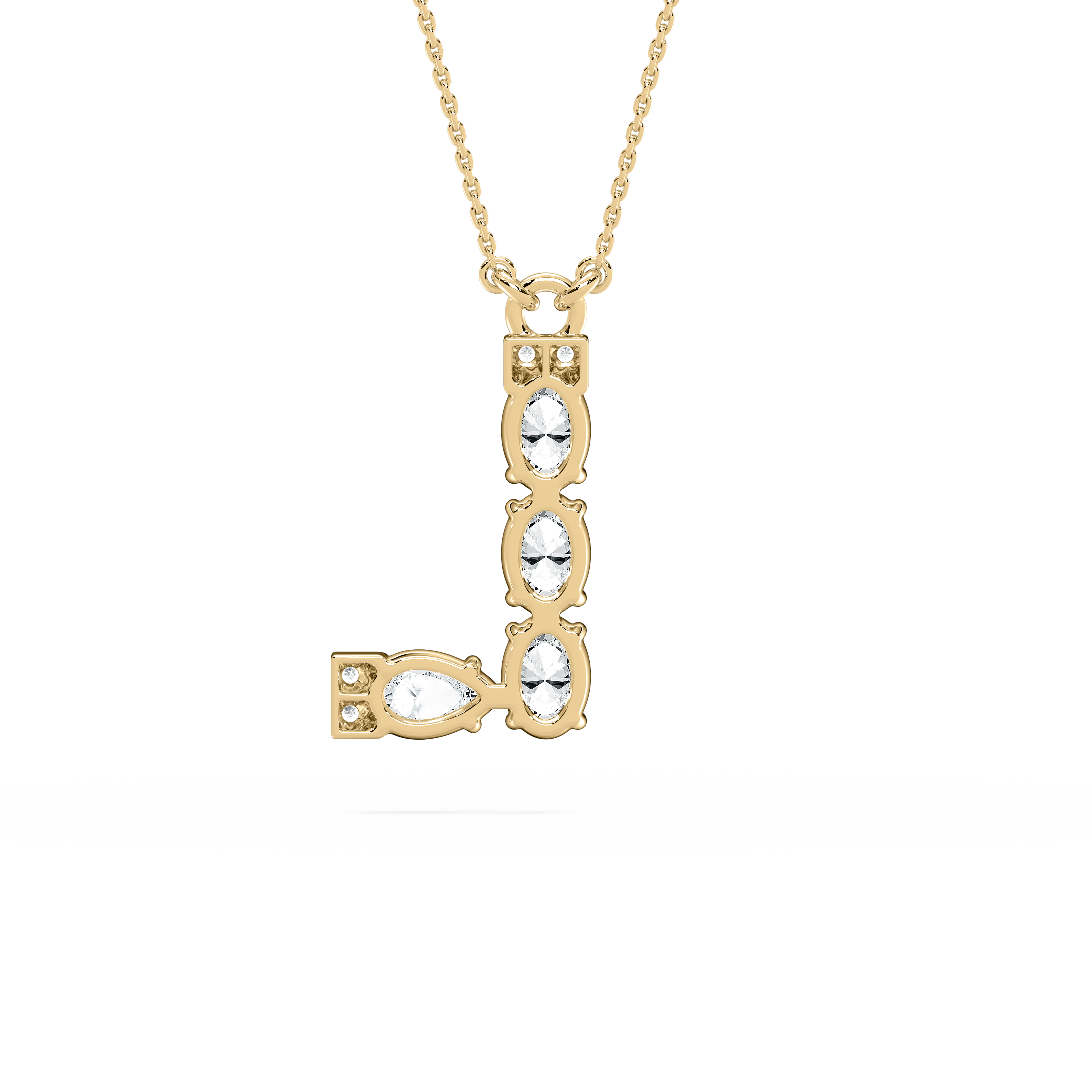 L Initial Alphabet Multi Shape Diamond Pendant