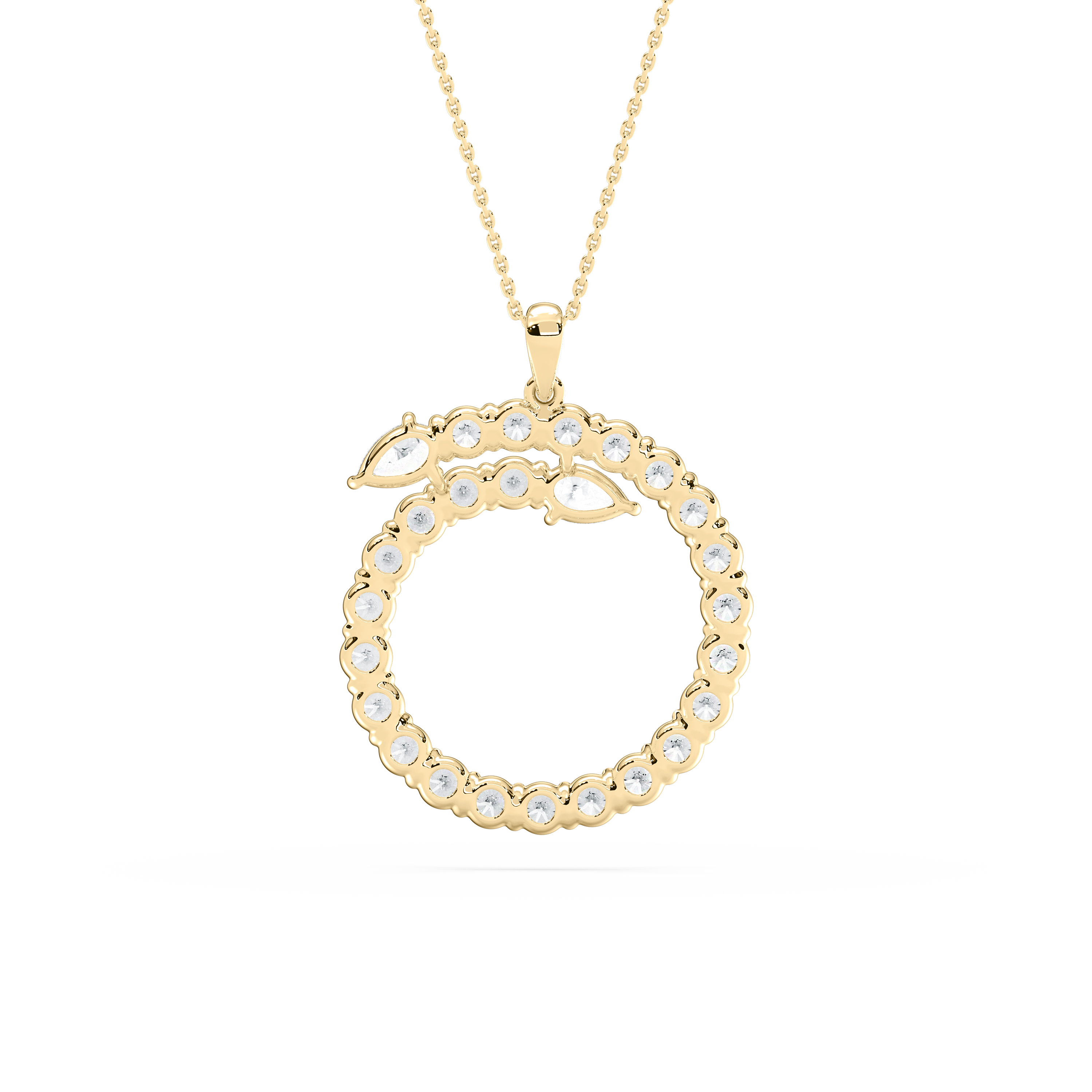 Round And Pear Diamond Open Gap Fashion Pendant