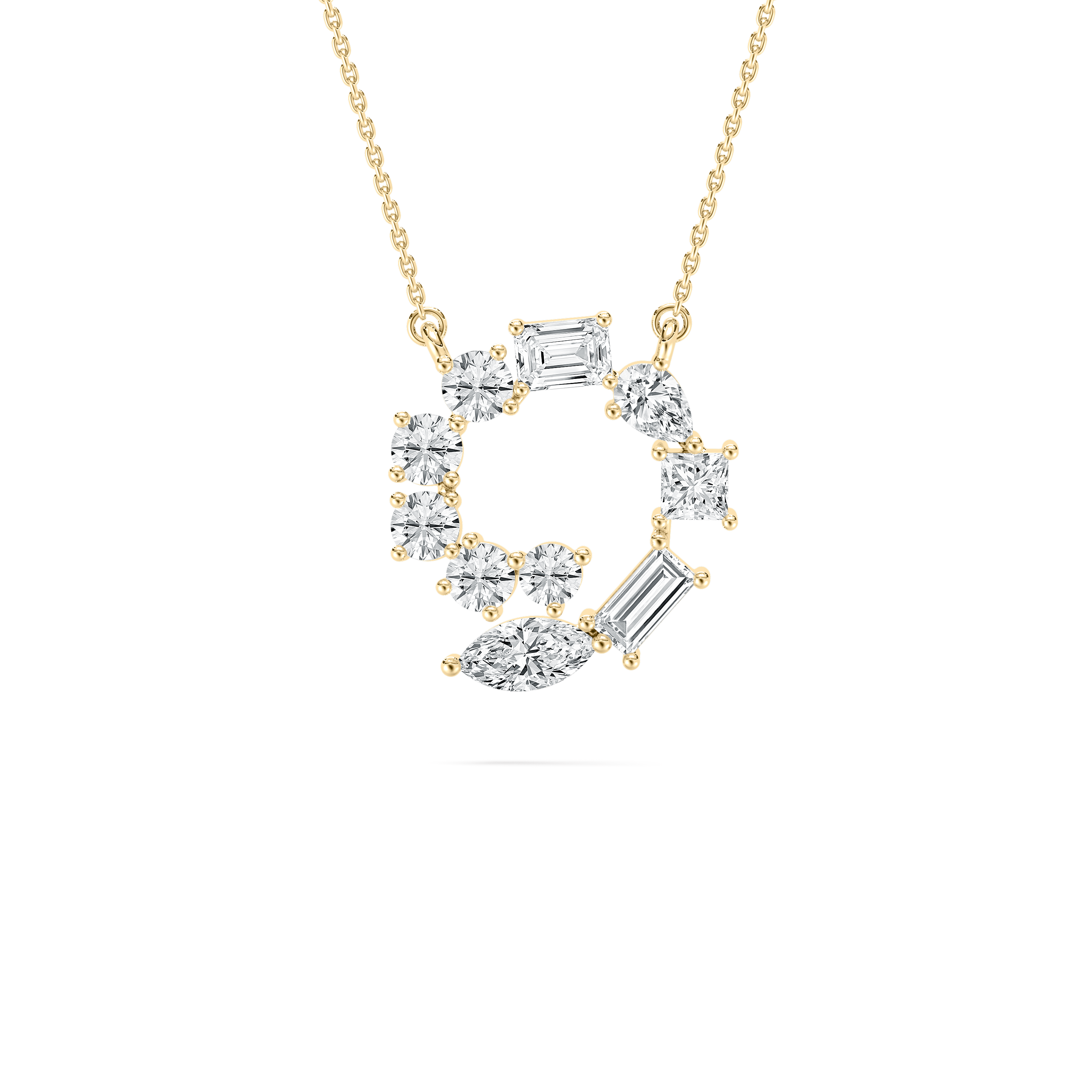 Multi Shape Diamond Lorenna Open Gap Fashion Pendant