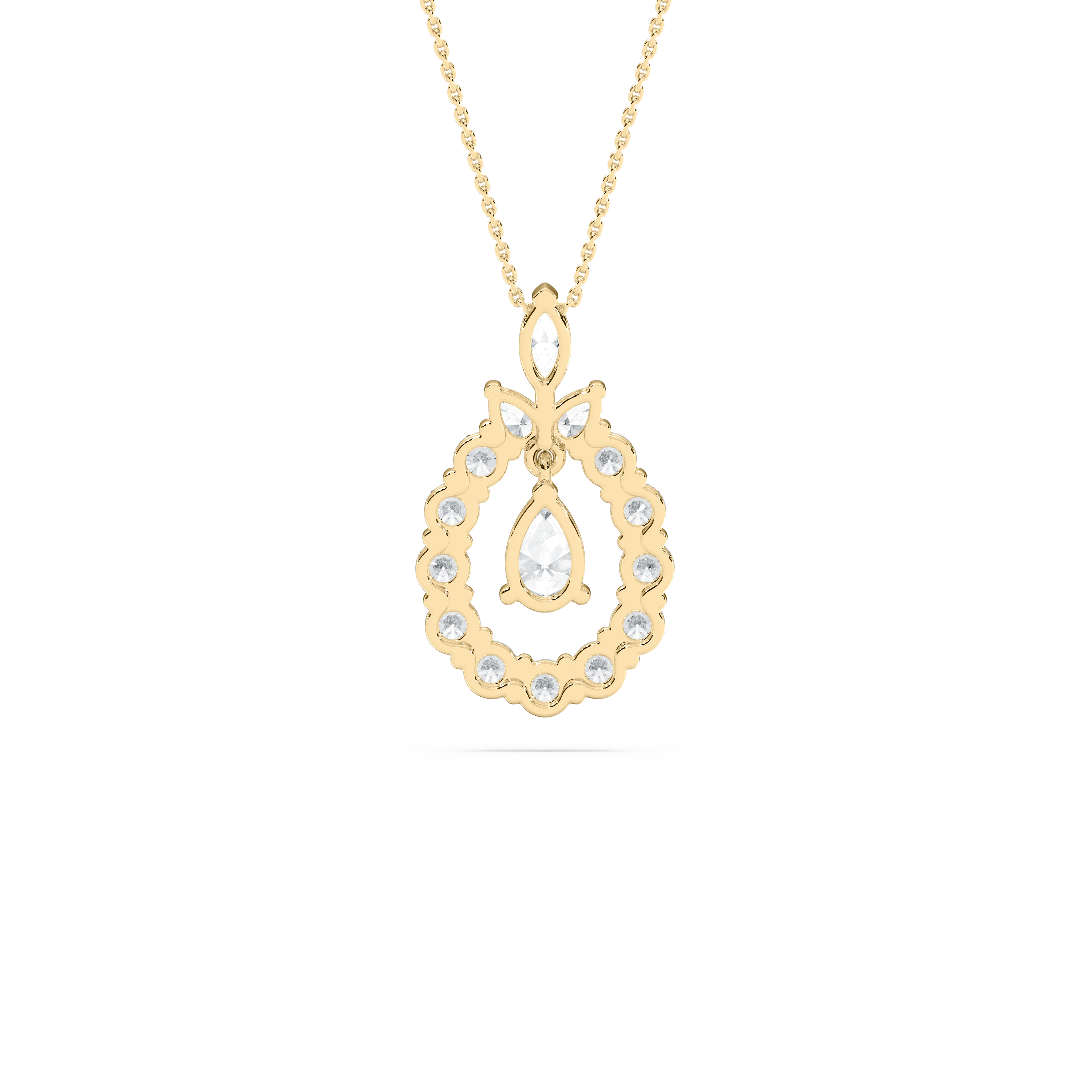 Multi Shape Diamond Flustry Cluster Pendant