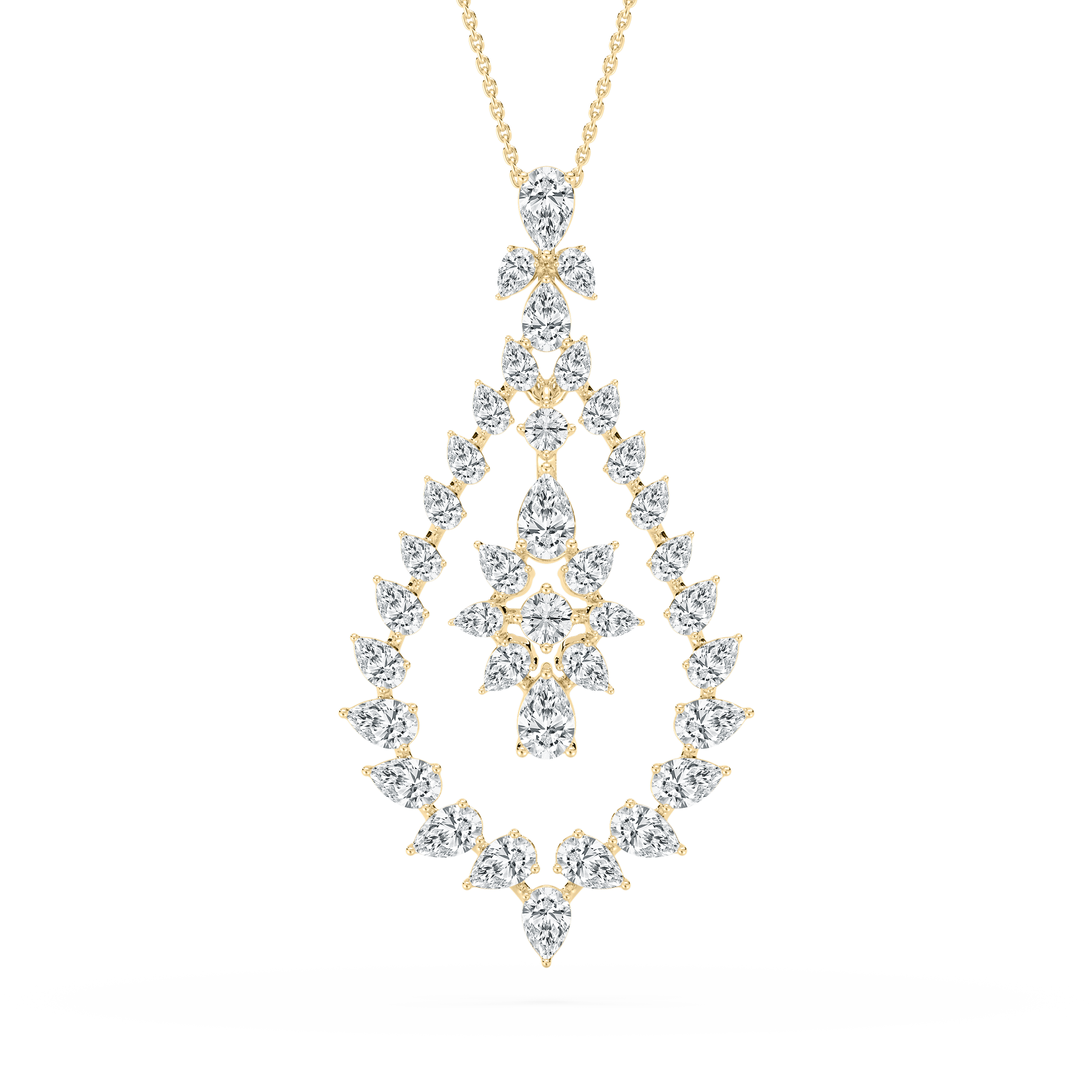 Round And Pear Shape Diamond Mabellla Fashion Pendant