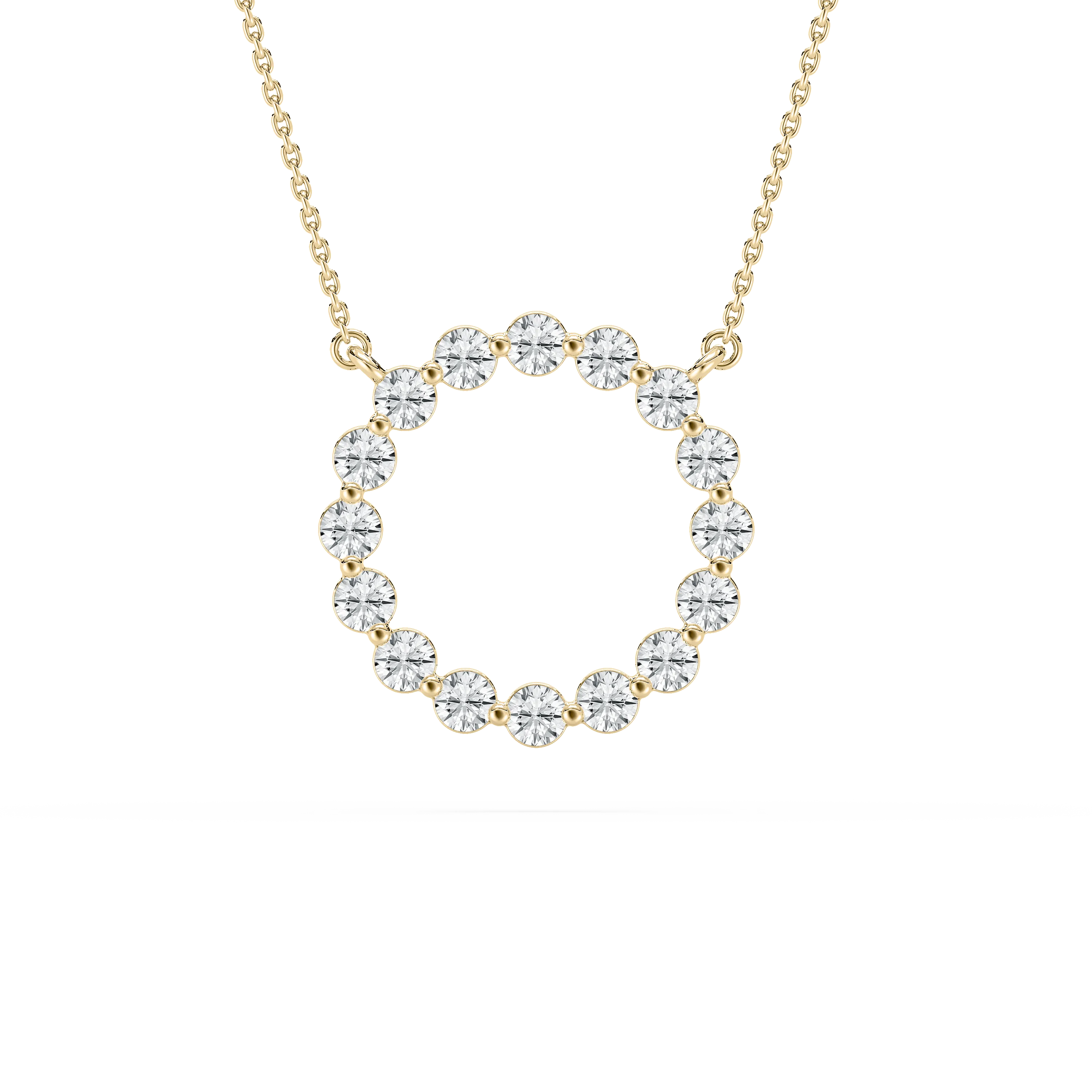 Round Diamond Flutry Cluster Pendant