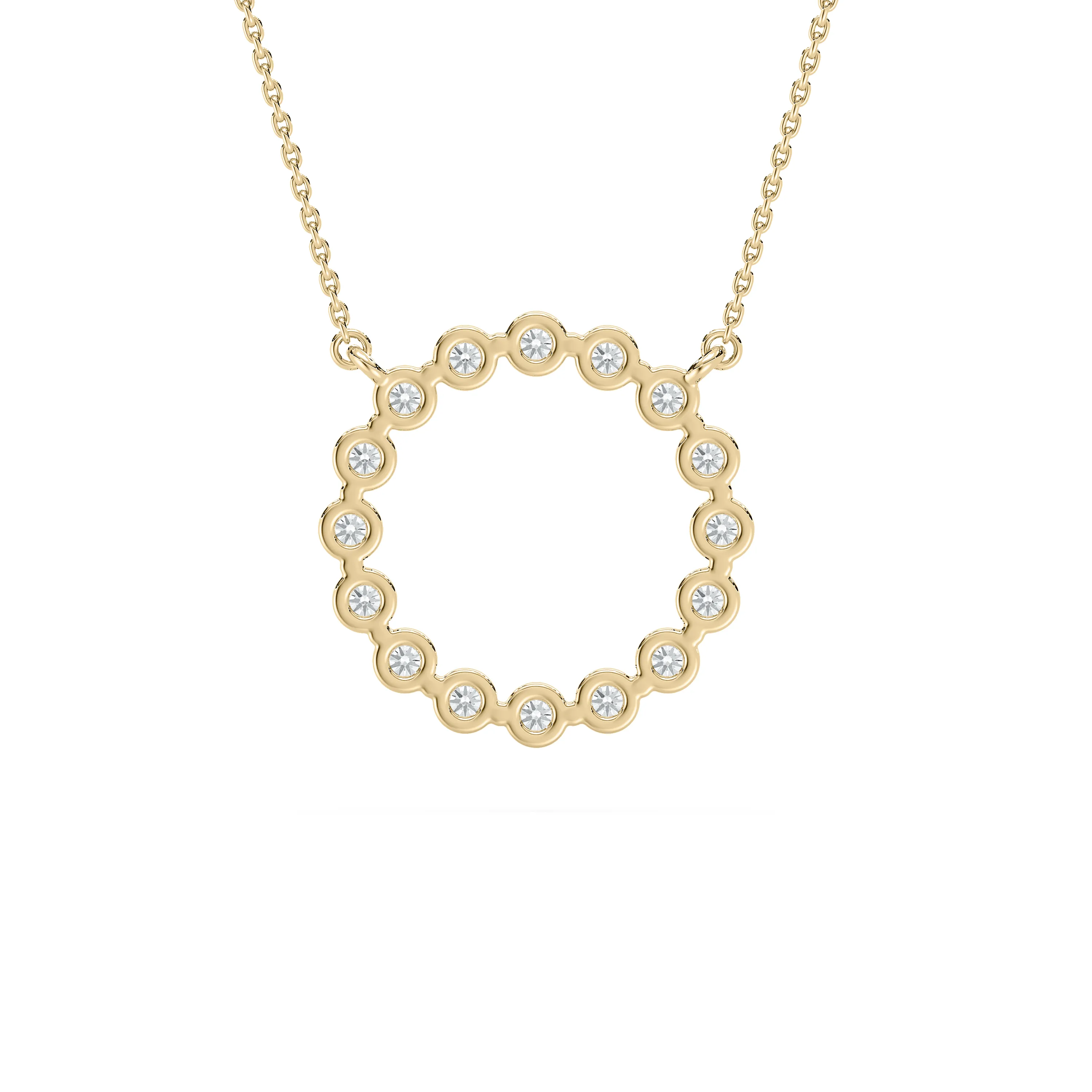 Round Diamond Flutry Cluster Pendant