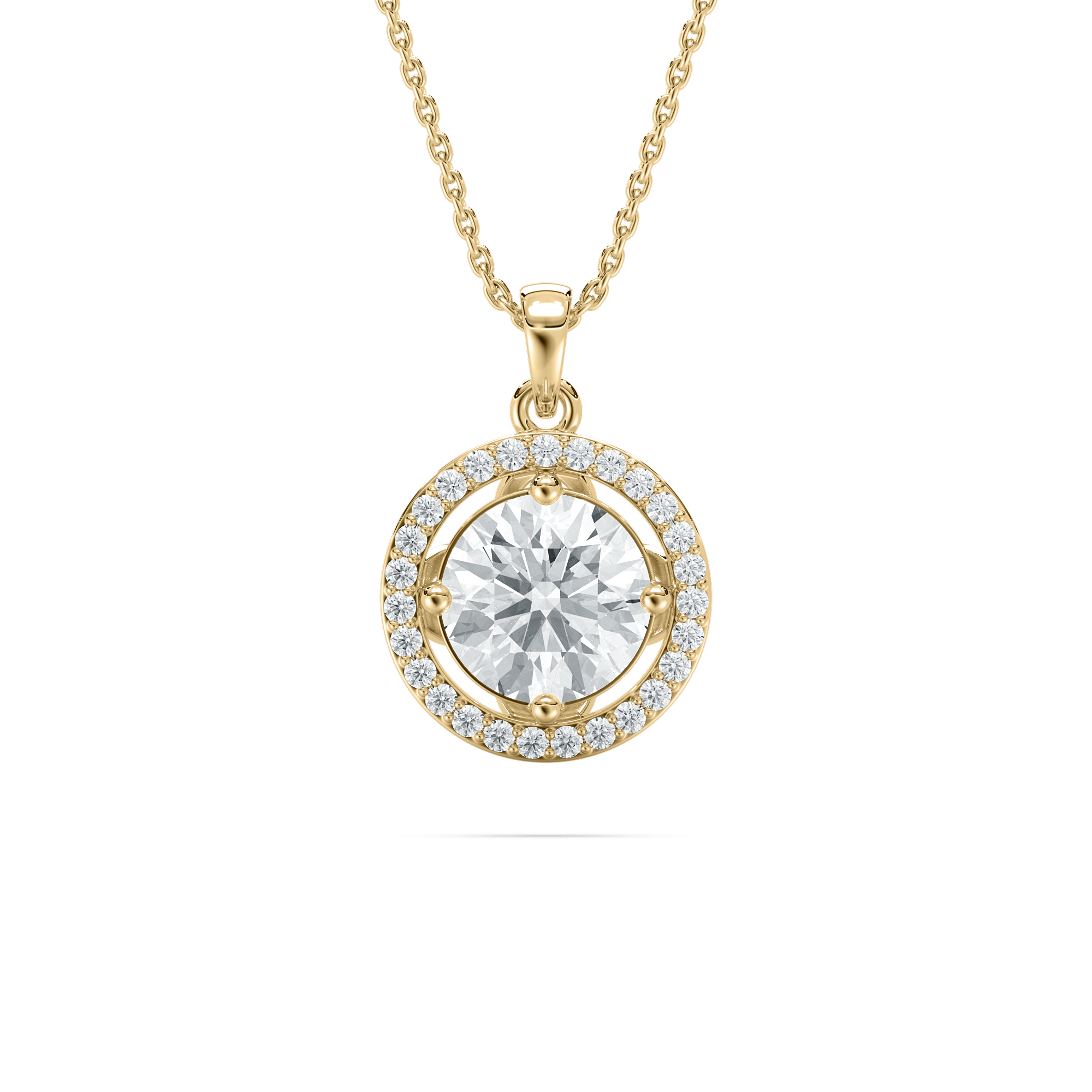 Sun With Halo Diamond Pendant