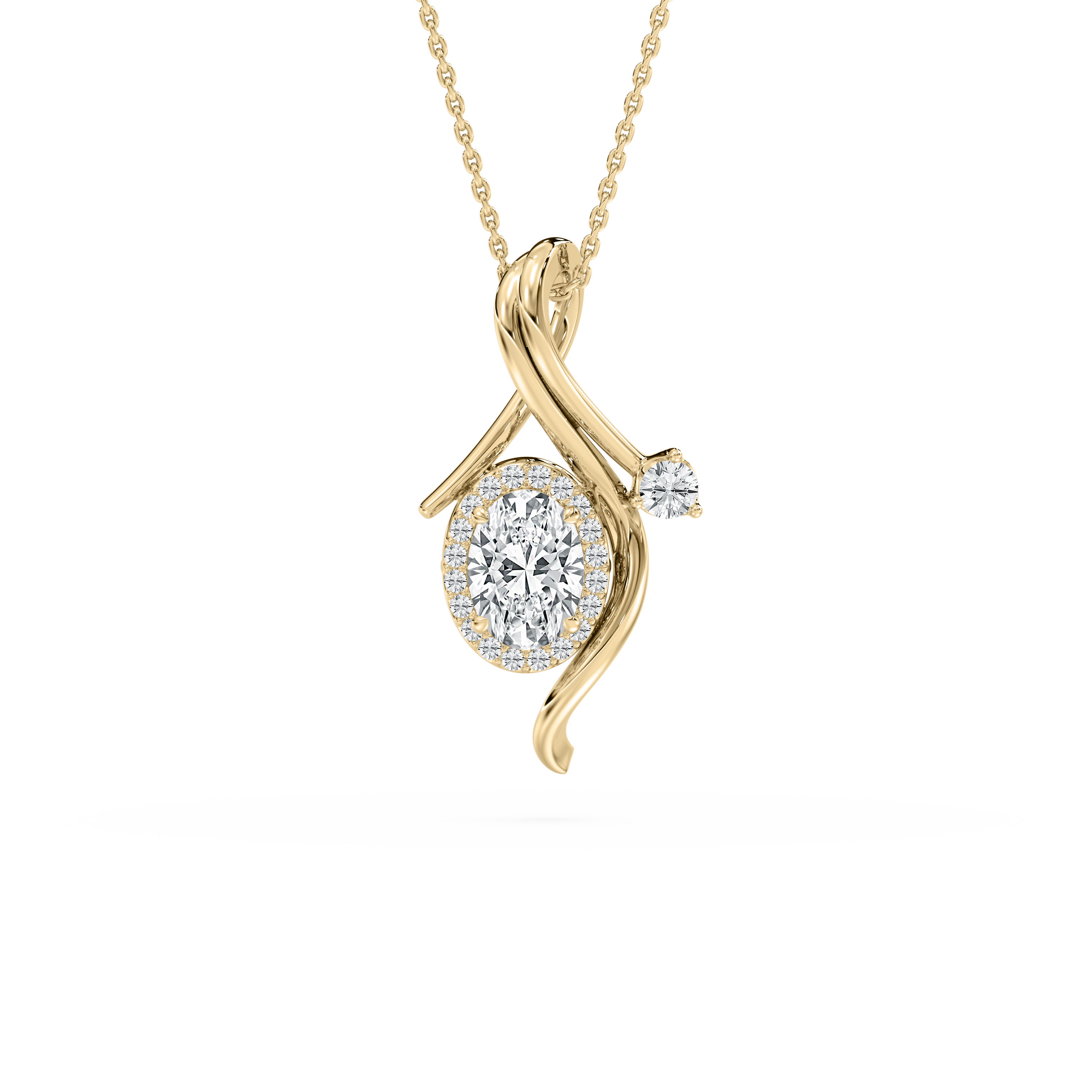 Oval And Round Diamond Meteora Fashion Pendant