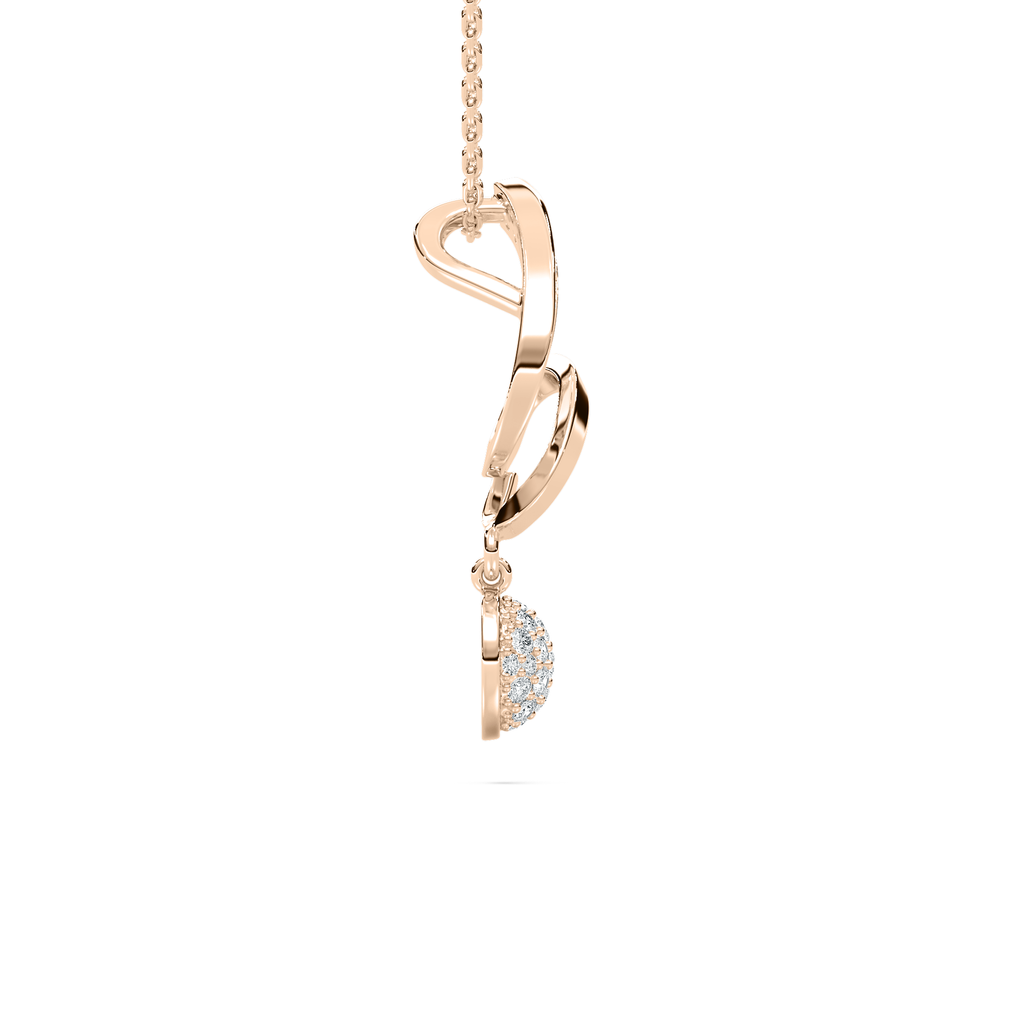 Round Diamond Spiral Drop Fashion Pendant