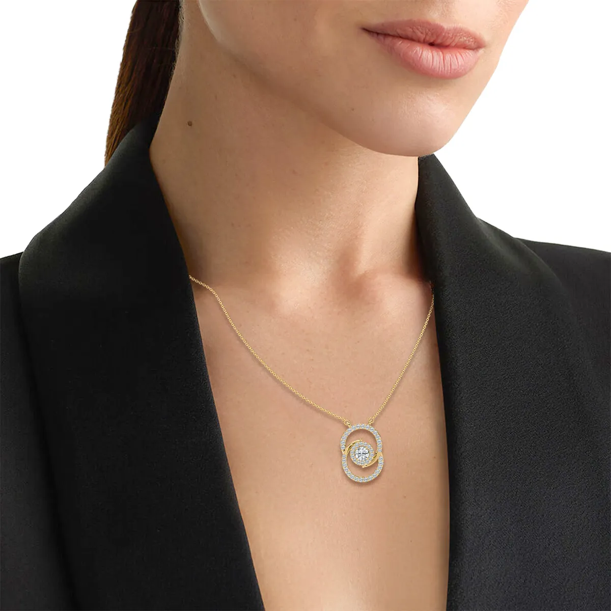 Round Diamond Simulant Fashion Pendant