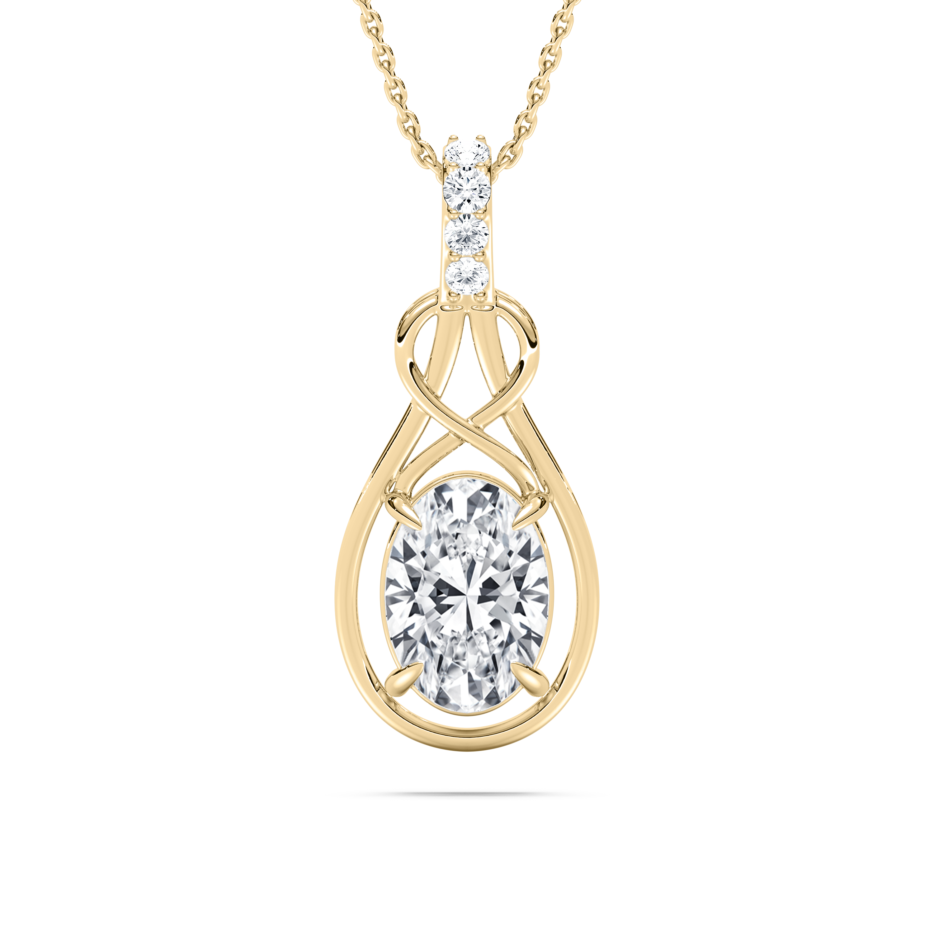 2 Carat Oval Diamond Enigma Solitaire Fashion Pendant