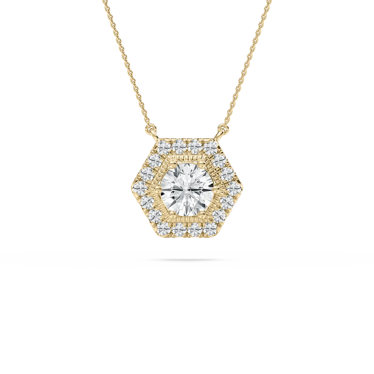 1 Carat Round Diamond Demilune Fashion Penadnt