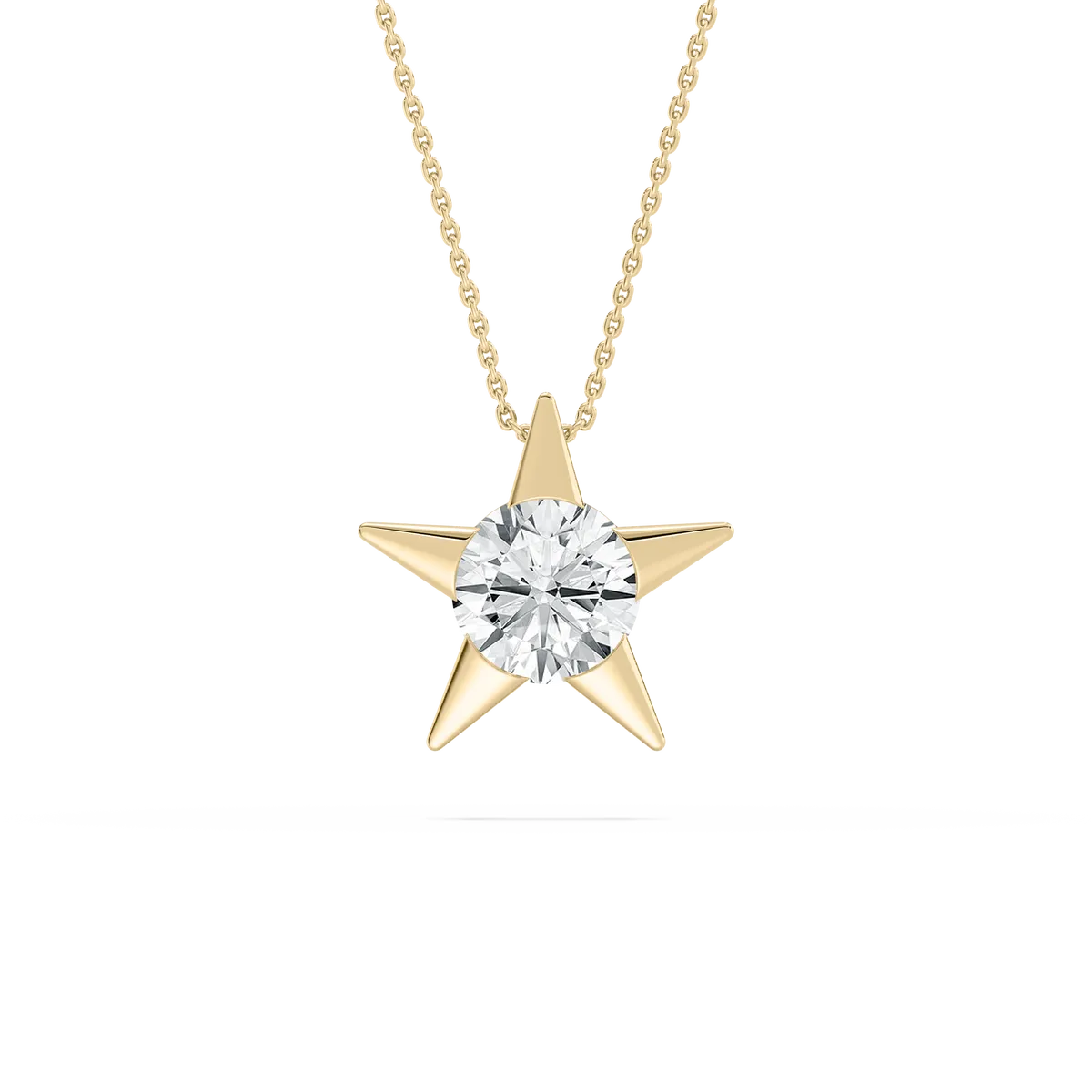 2 Carat Round Diamond Star Solitaire Pendant 