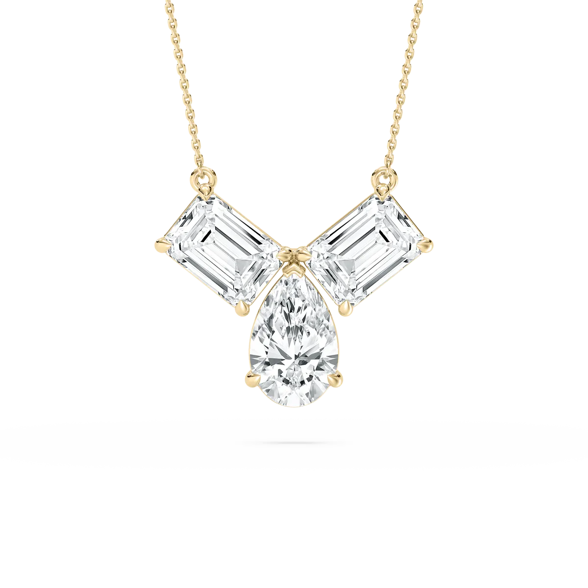 3 Stone Lab Grown Diamond Pendant with 18Inch Chain