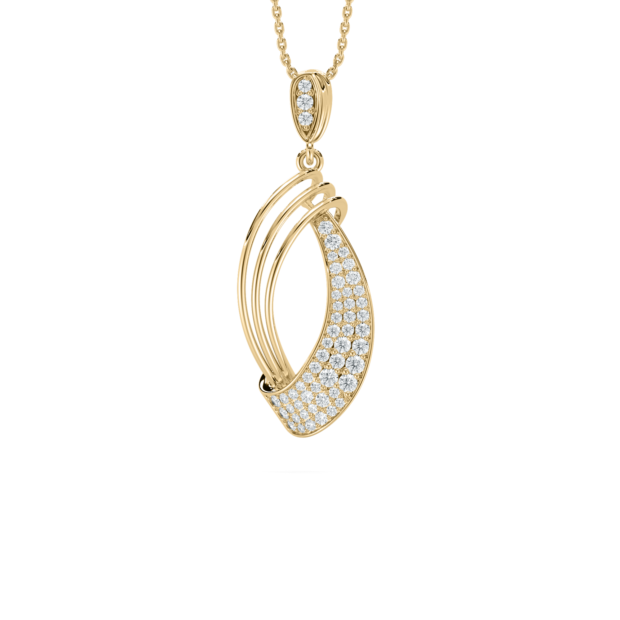 Round Diamond Radiant Rays Fashion Pendant