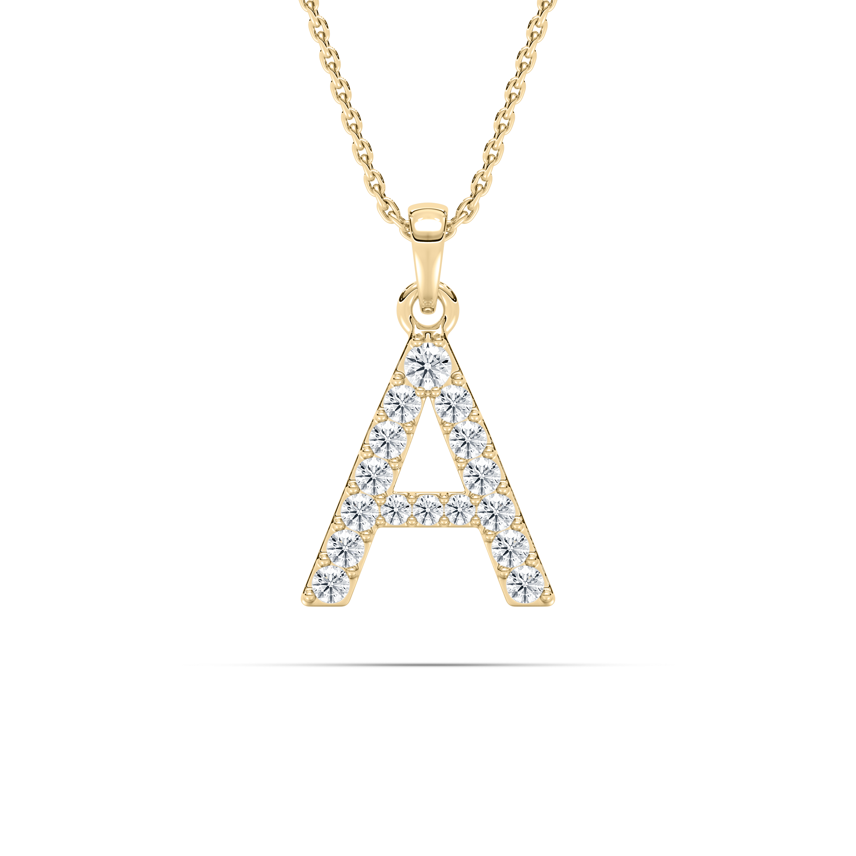 A Initial Alphabet Diamond Pendant