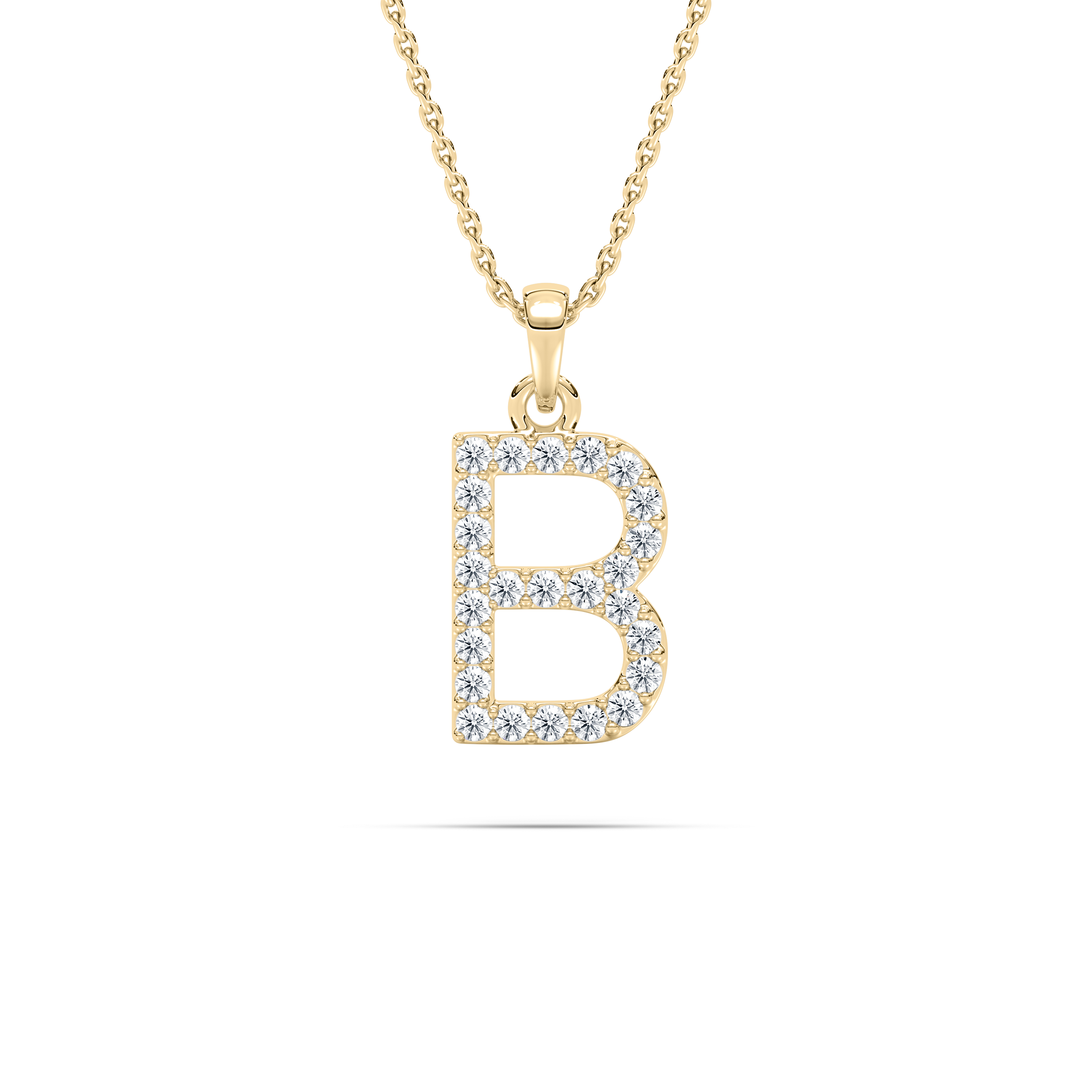 B Initial Alphabet Diamond Pendant
