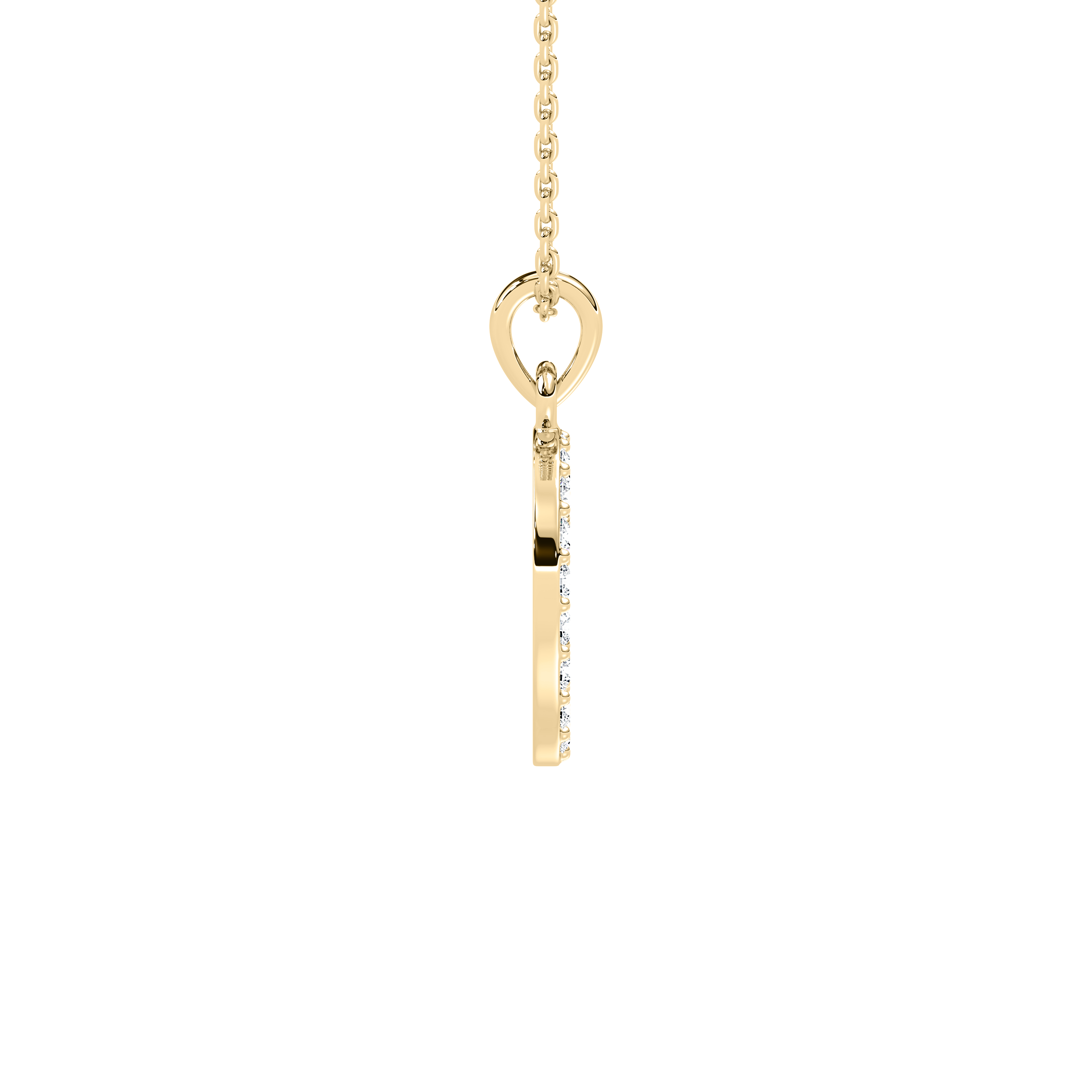 C Initial Alphabet Diamond Pendant