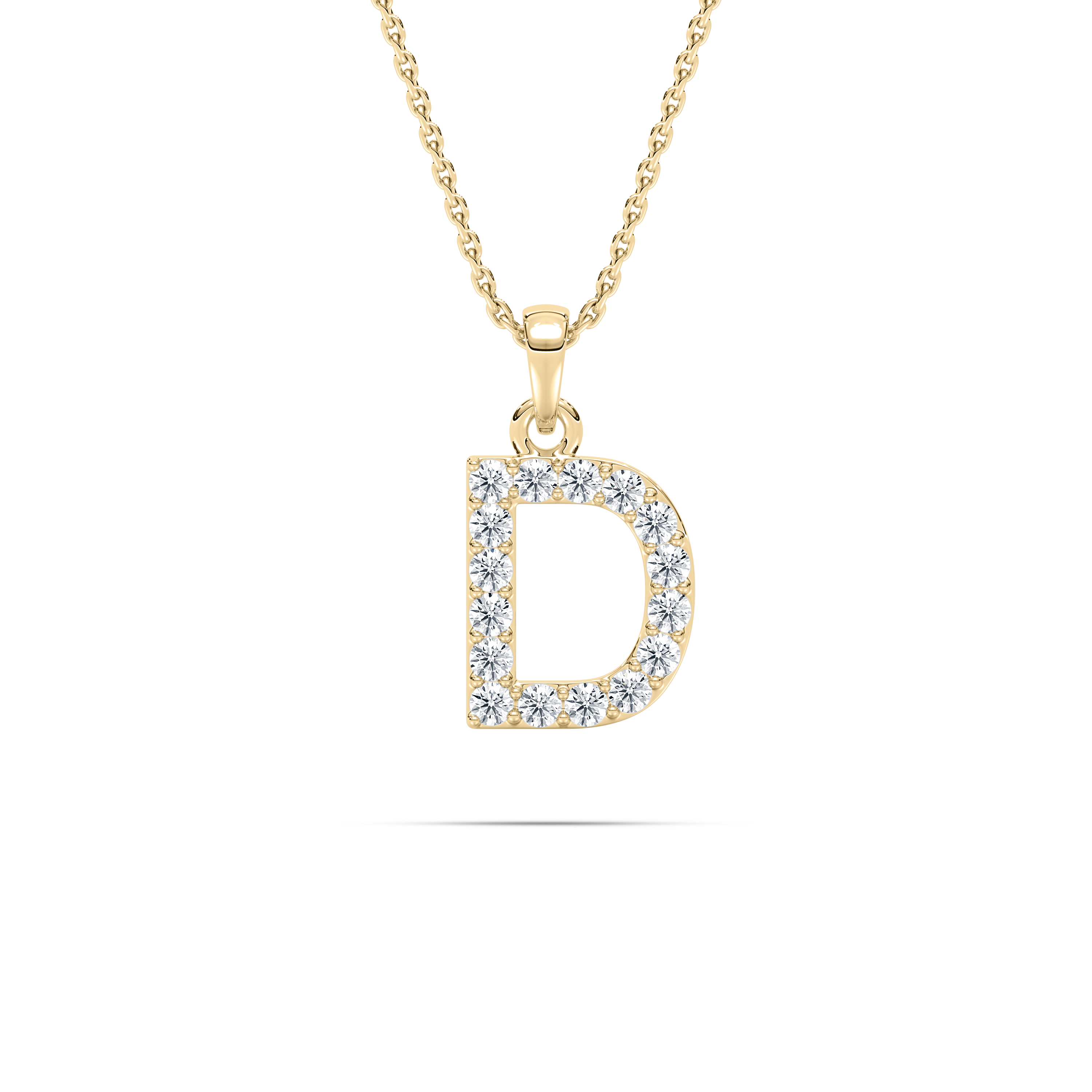 D Initial Alphabet Diamond Pendant