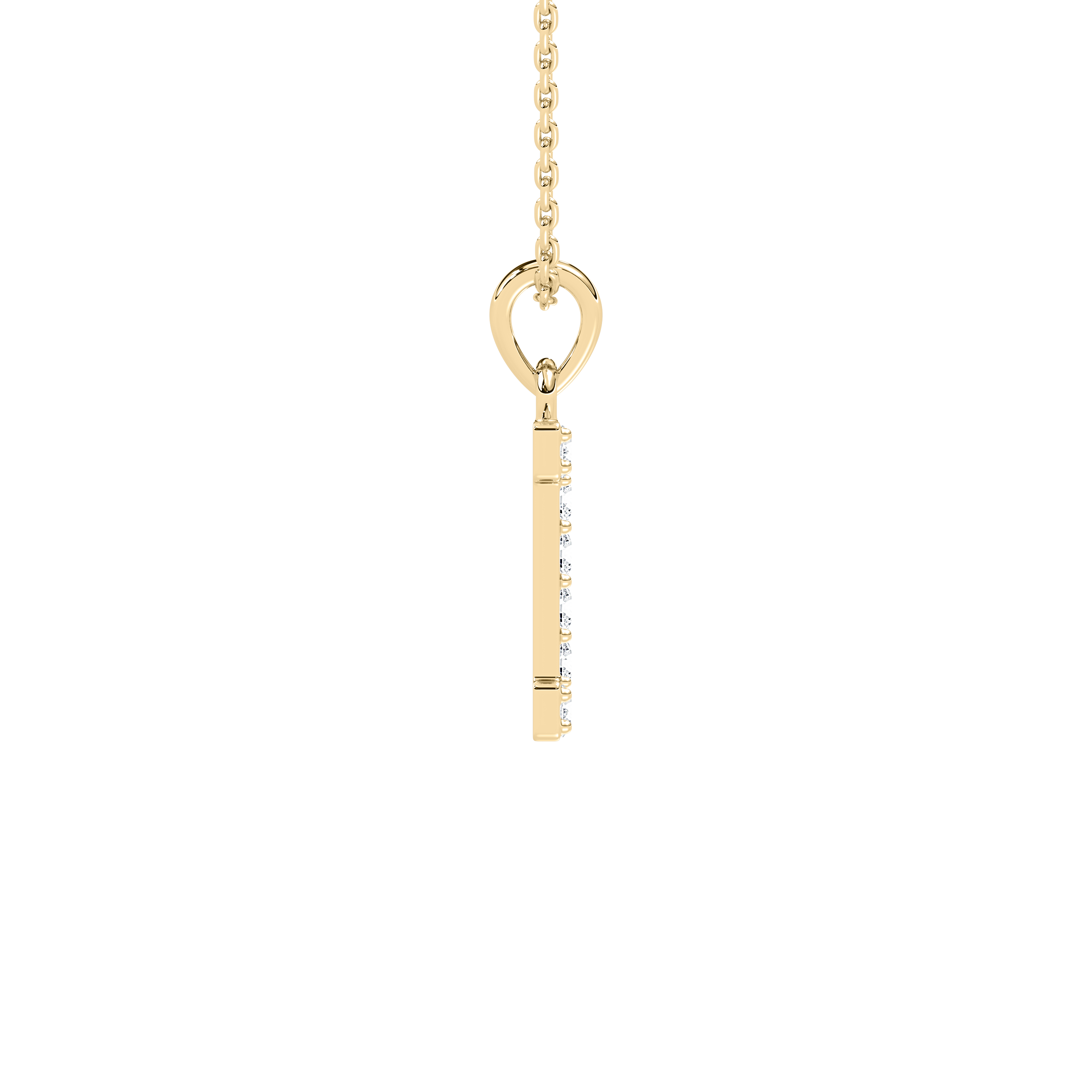 I Initial Alphabet Diamond Pendant