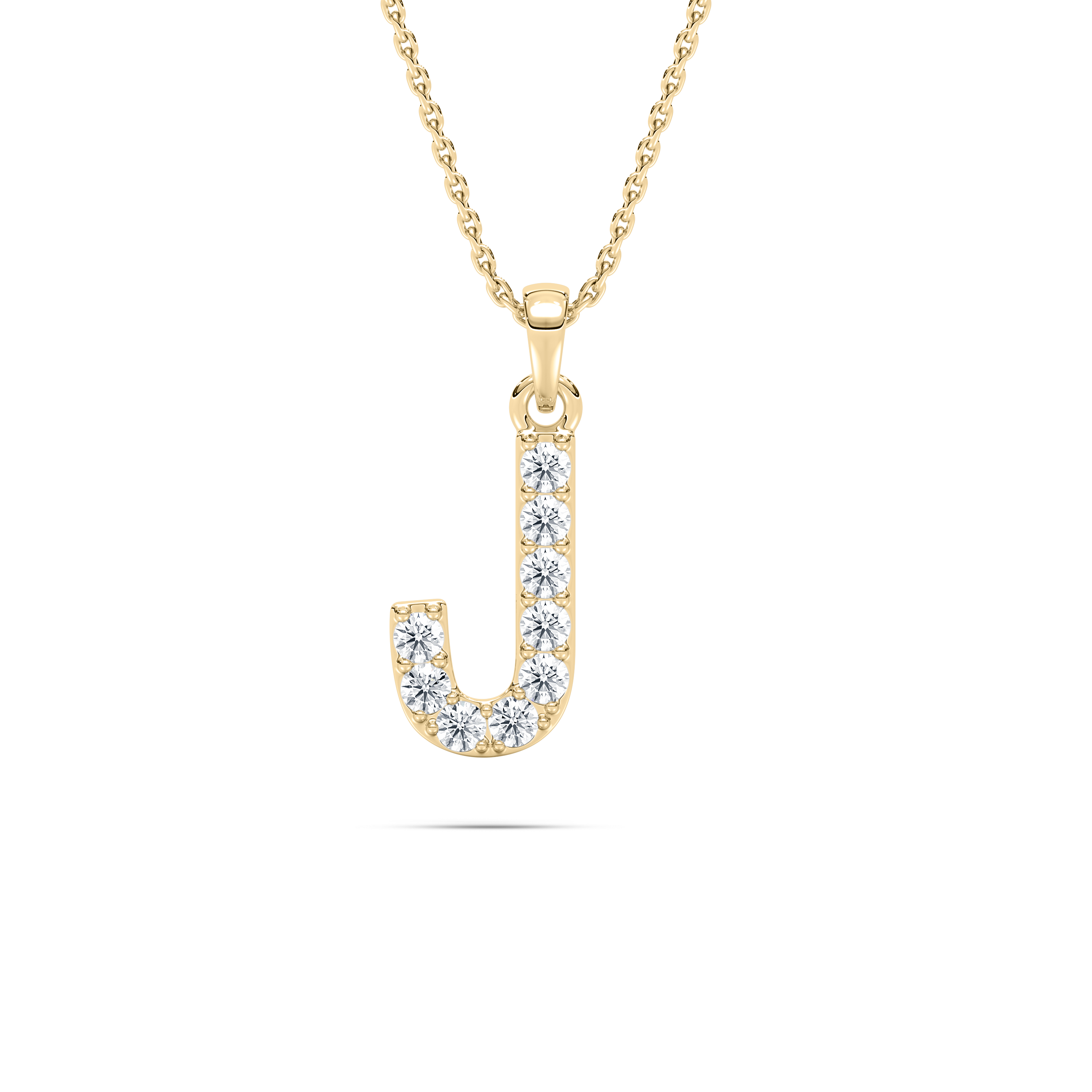 J Initial Alphabet Diamond Pendant