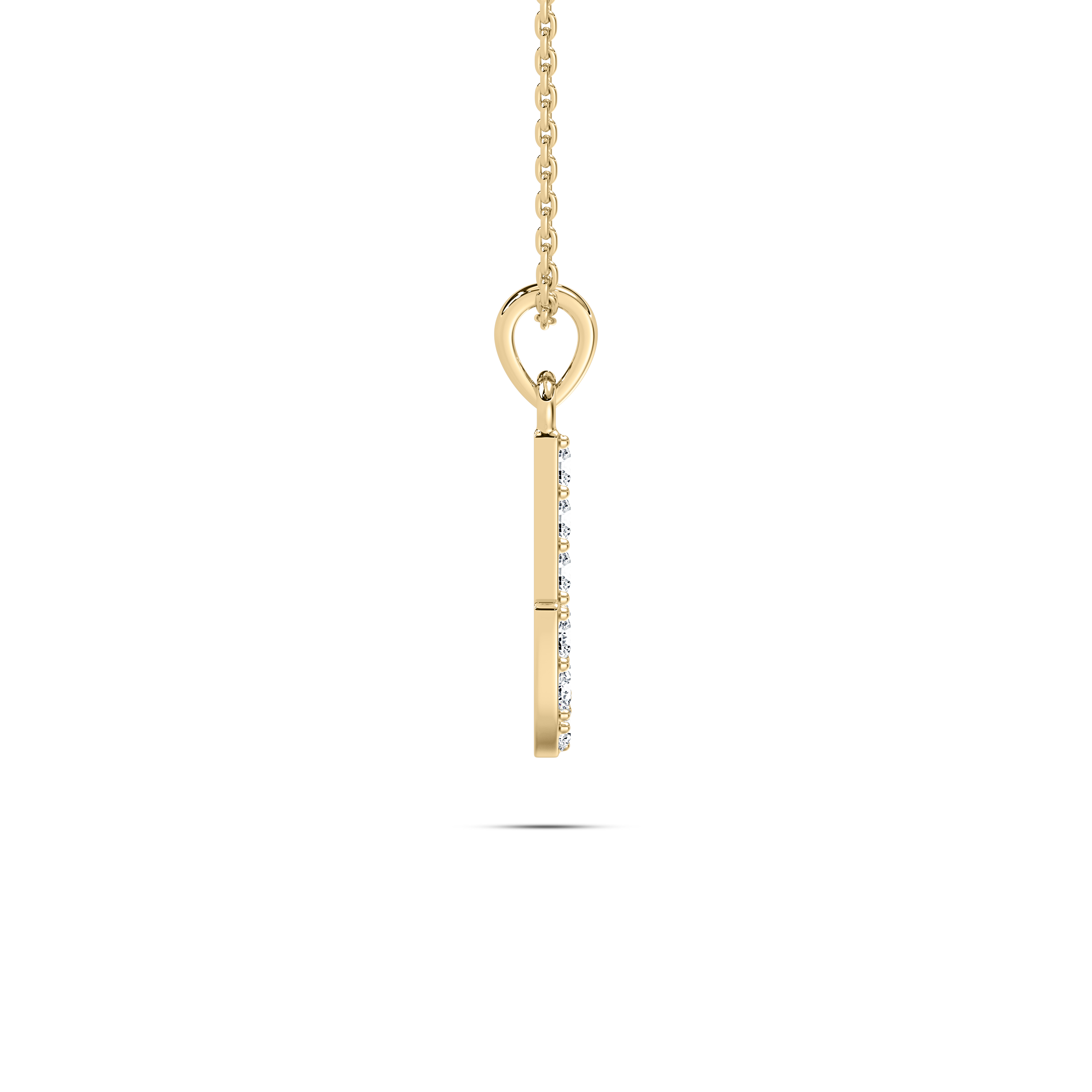 J Initial Alphabet Diamond Pendant