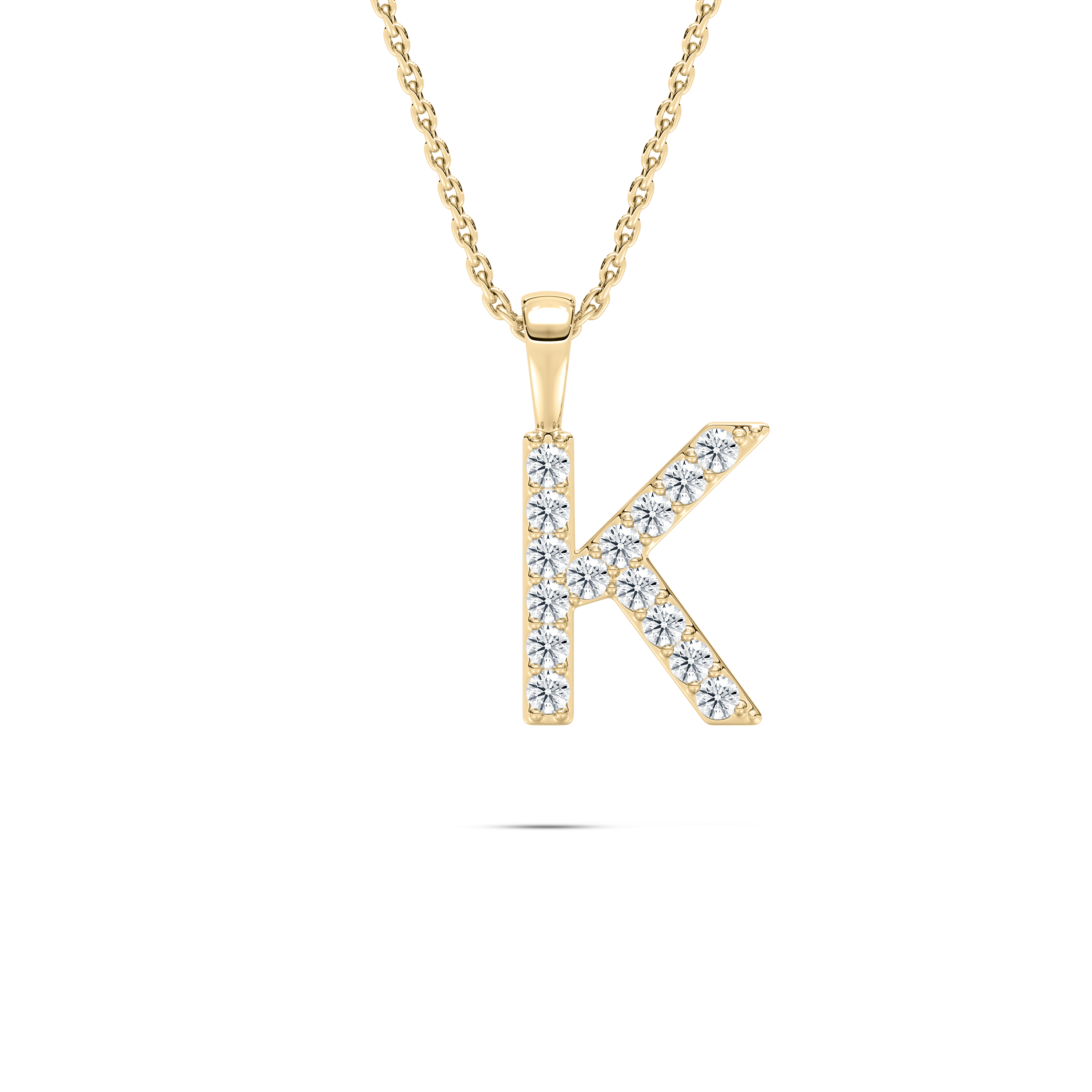 K Initial Alphabet Diamond Pendant