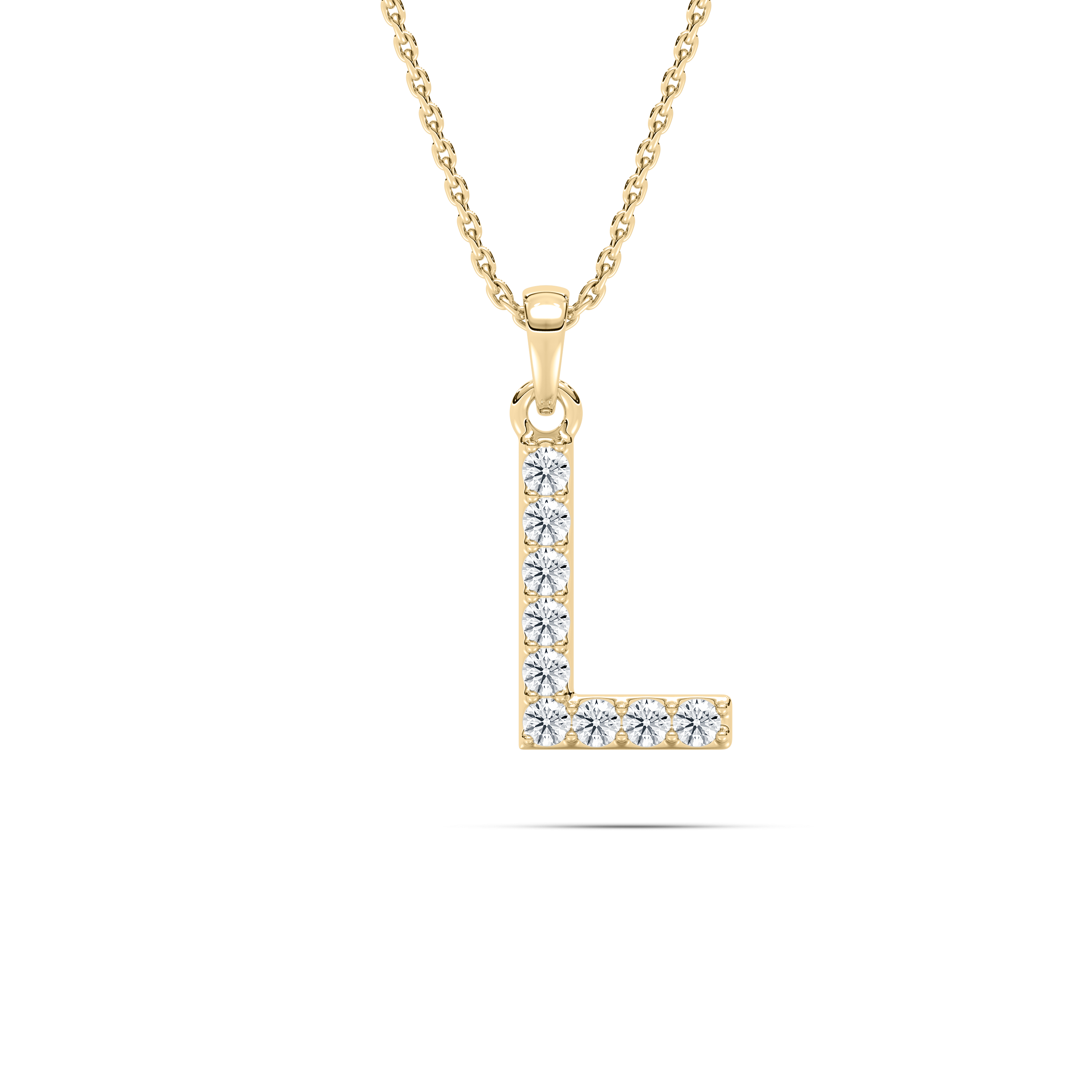 L Initial Alphabet Diamond Pendant