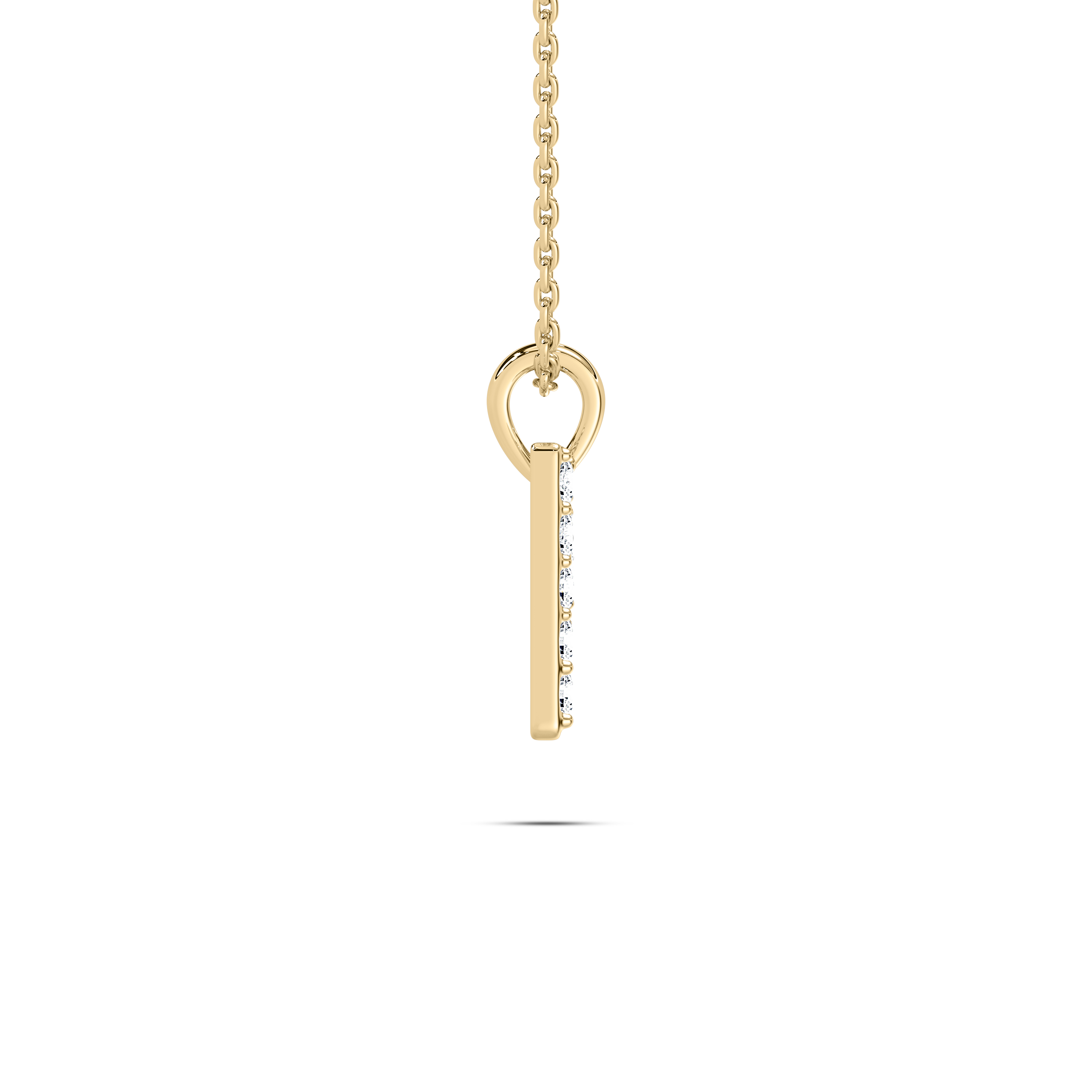 M Initial Alphabet Diamond Pendant