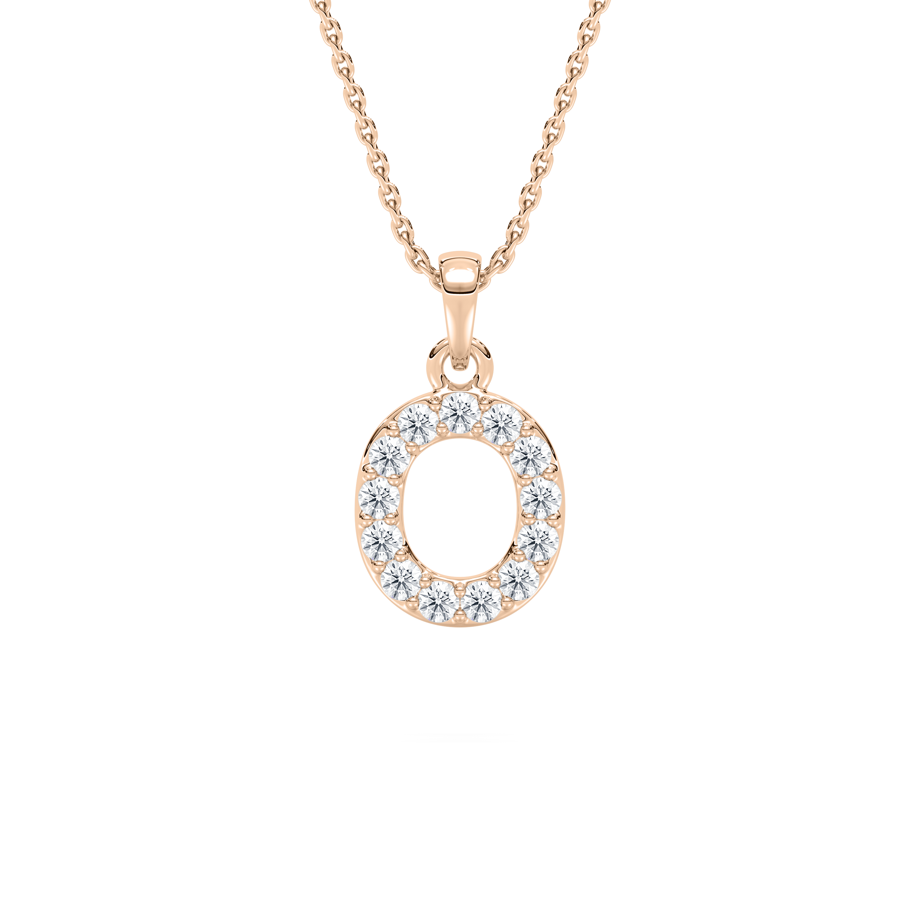 O Initial Alphabet Diamond Pendant
