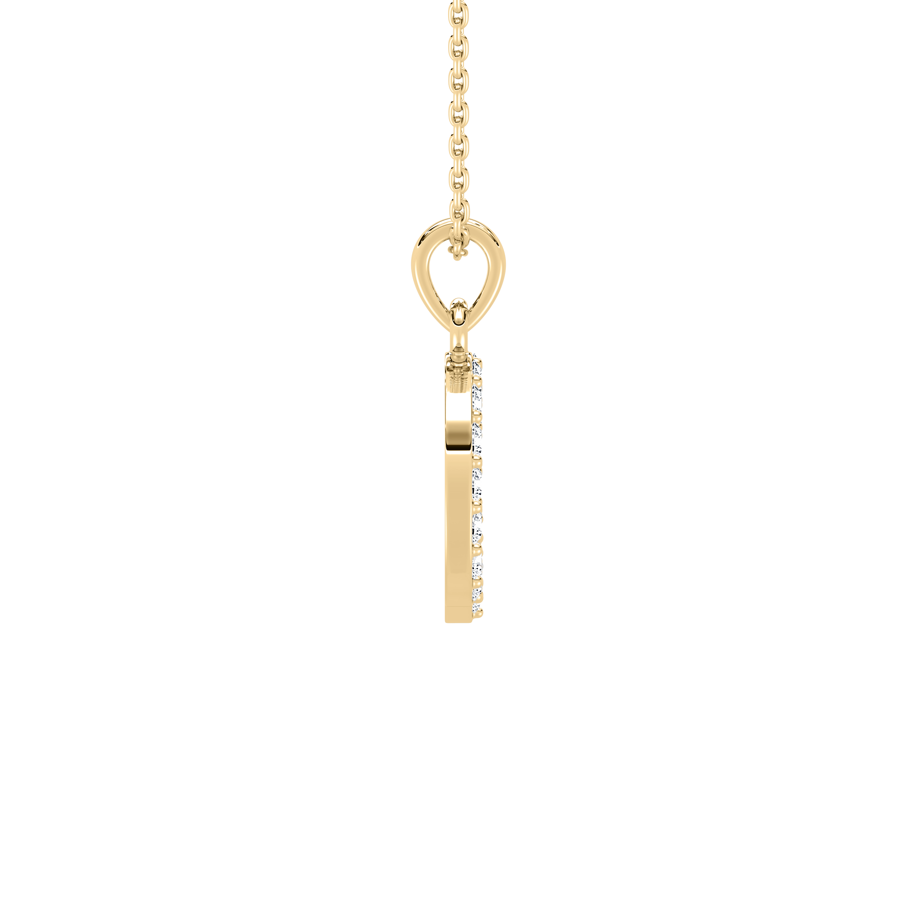 Q Initial Alphabet Diamond Pendant