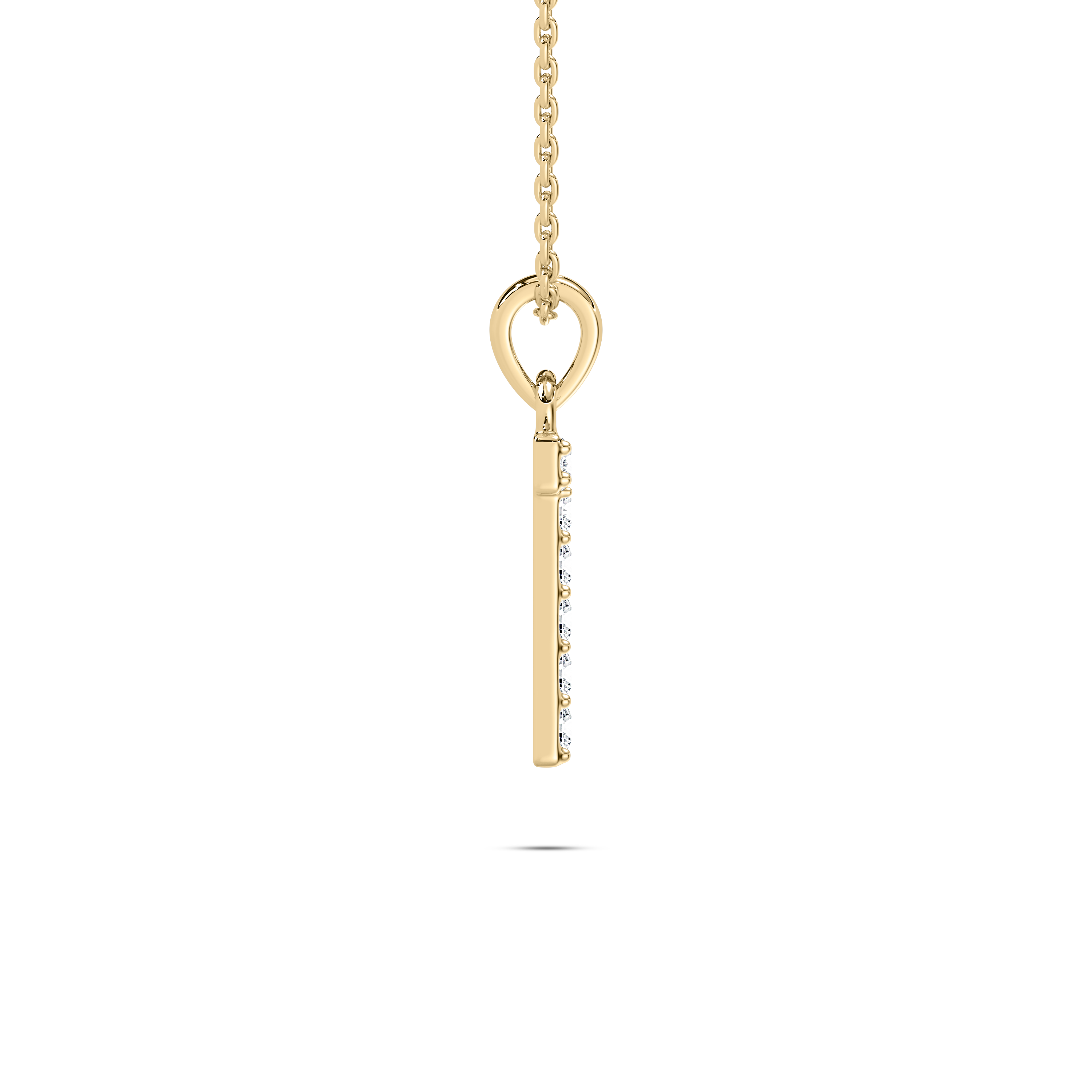 T Initial Alphabet Diamond Pendant