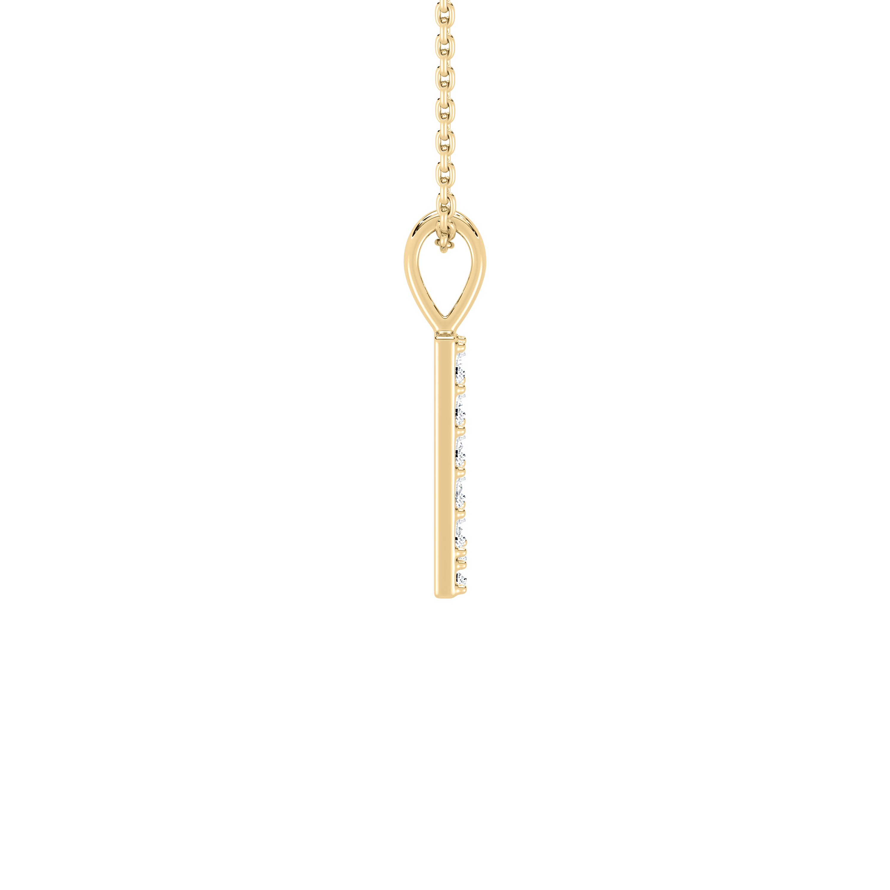 V Initial Alphabet Diamond Pendant