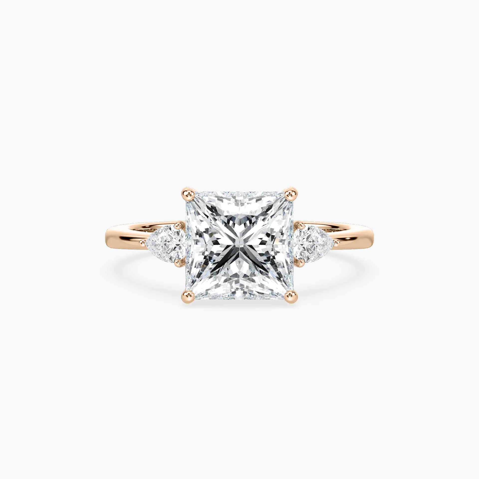 3 Carat Princess Flourish Three Stone Ring