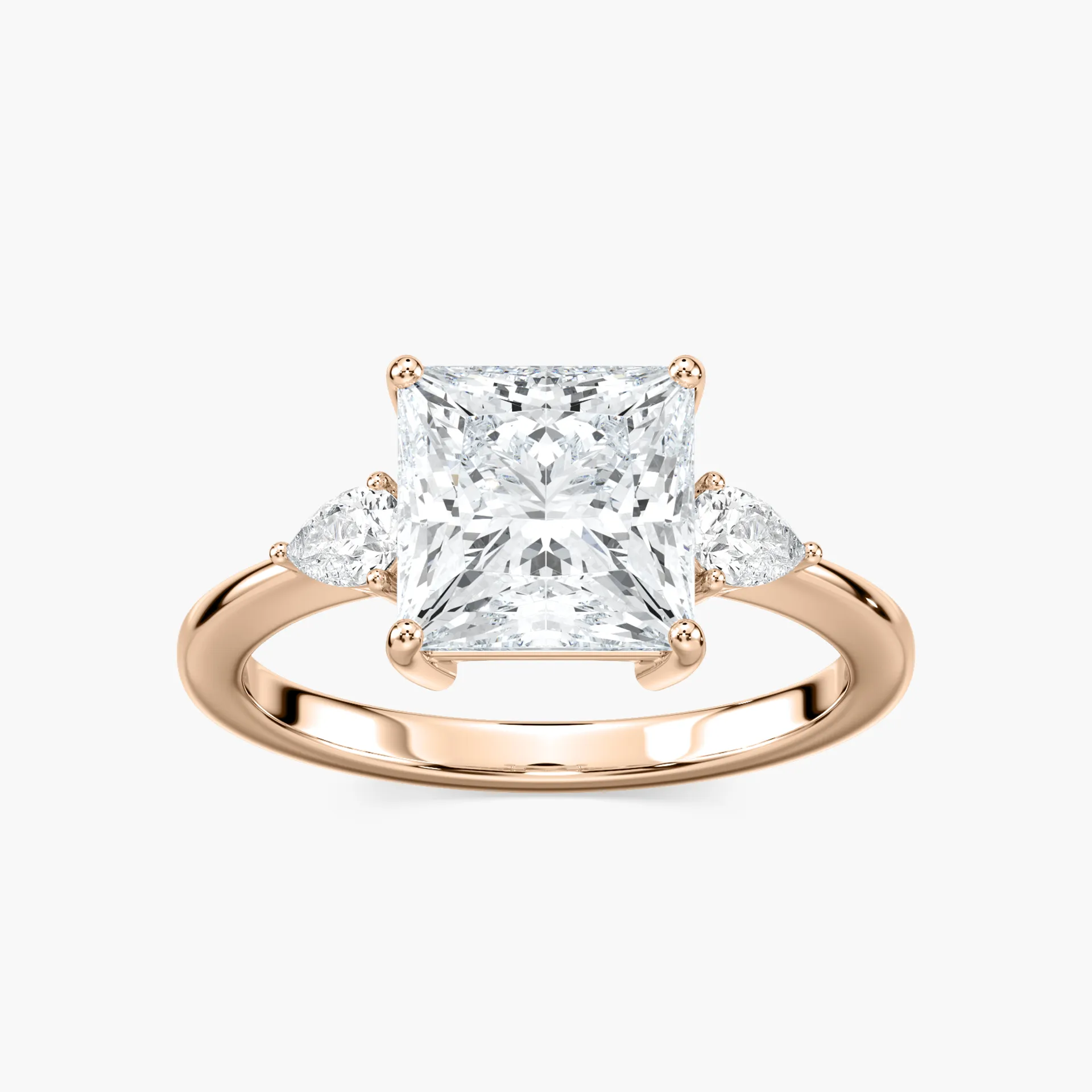 3 Carat Princess Flourish Three Stone Ring