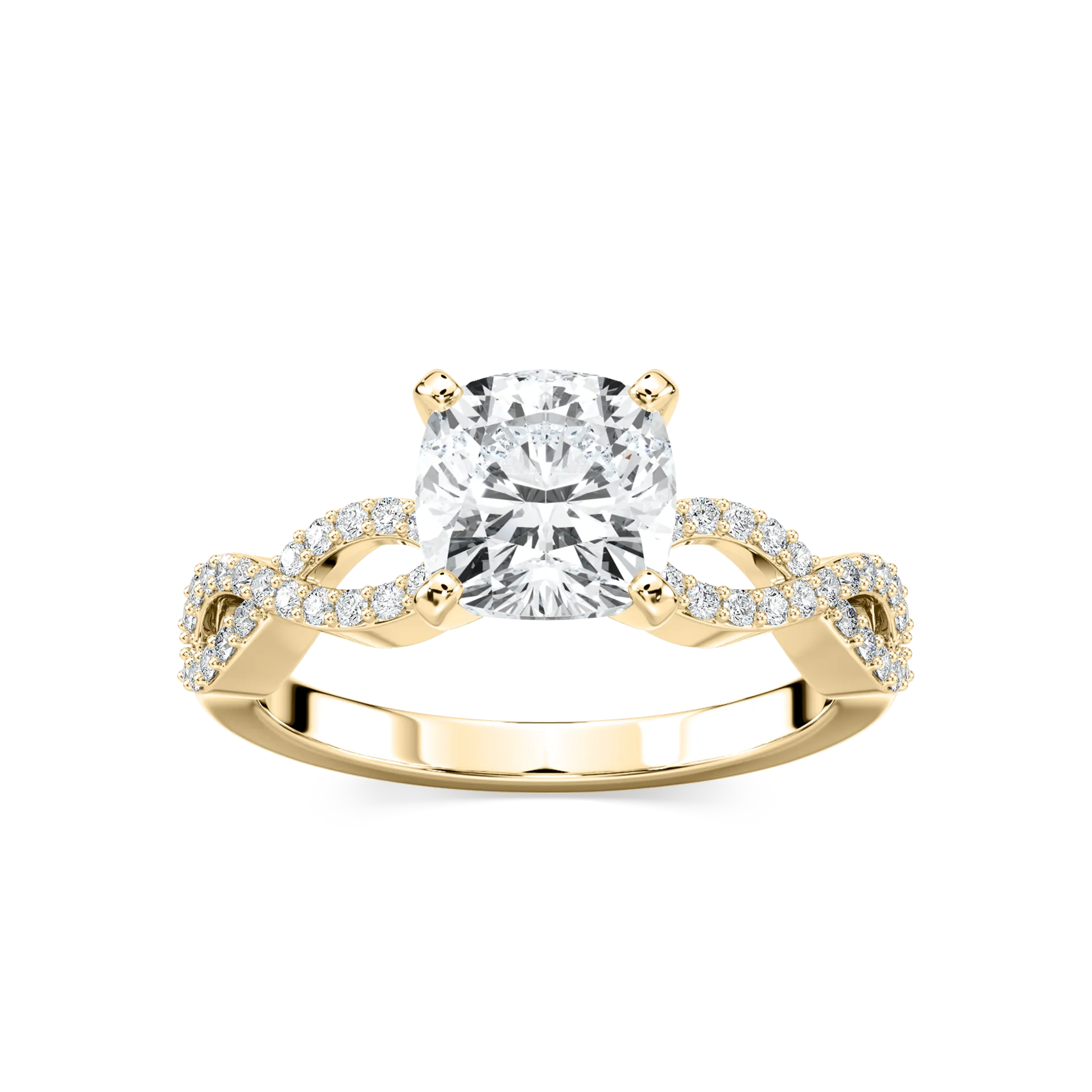 2 Carat  Square Cushion Diamond Allure Infinity Ring