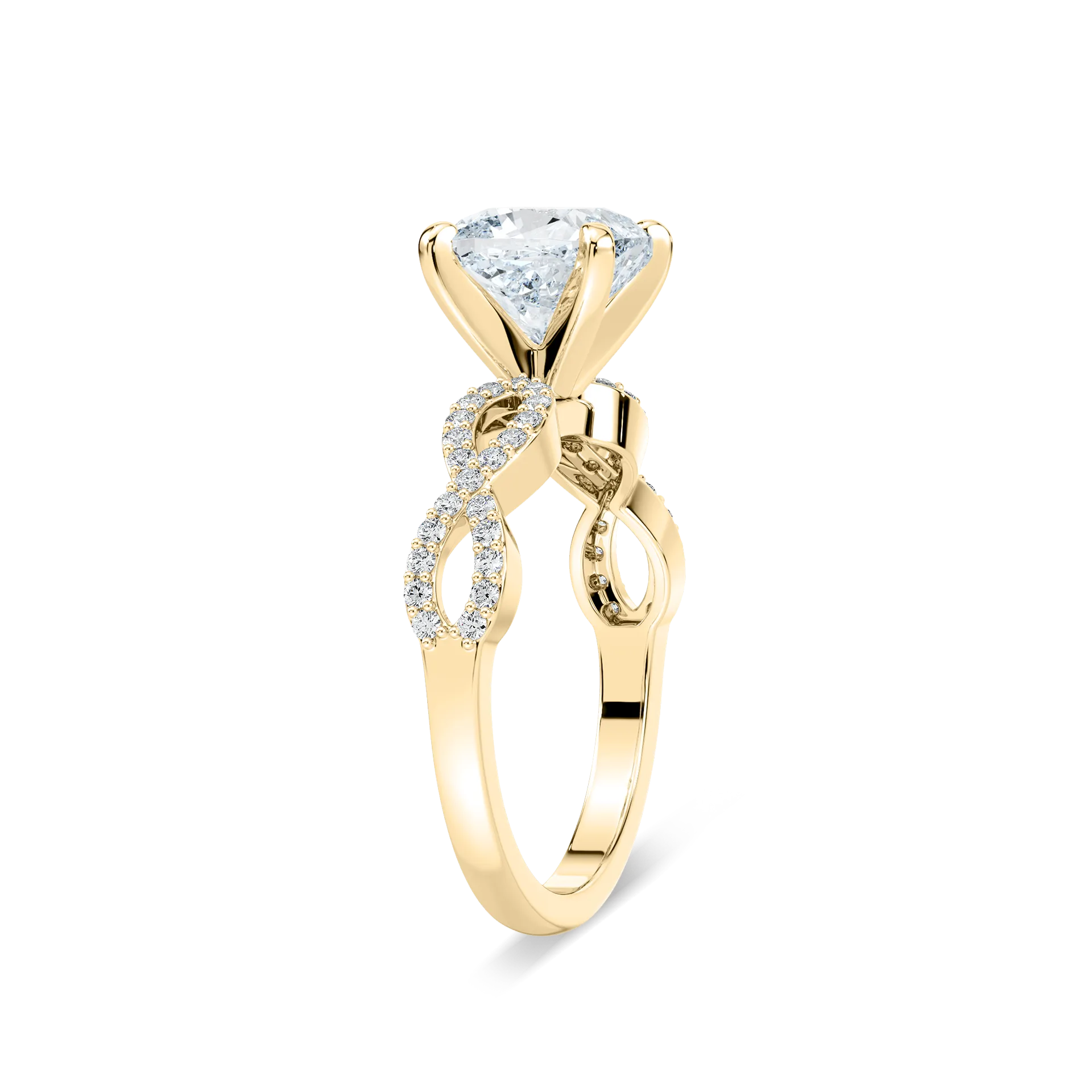 2 Carat  Square Cushion Diamond Allure Infinity Ring
