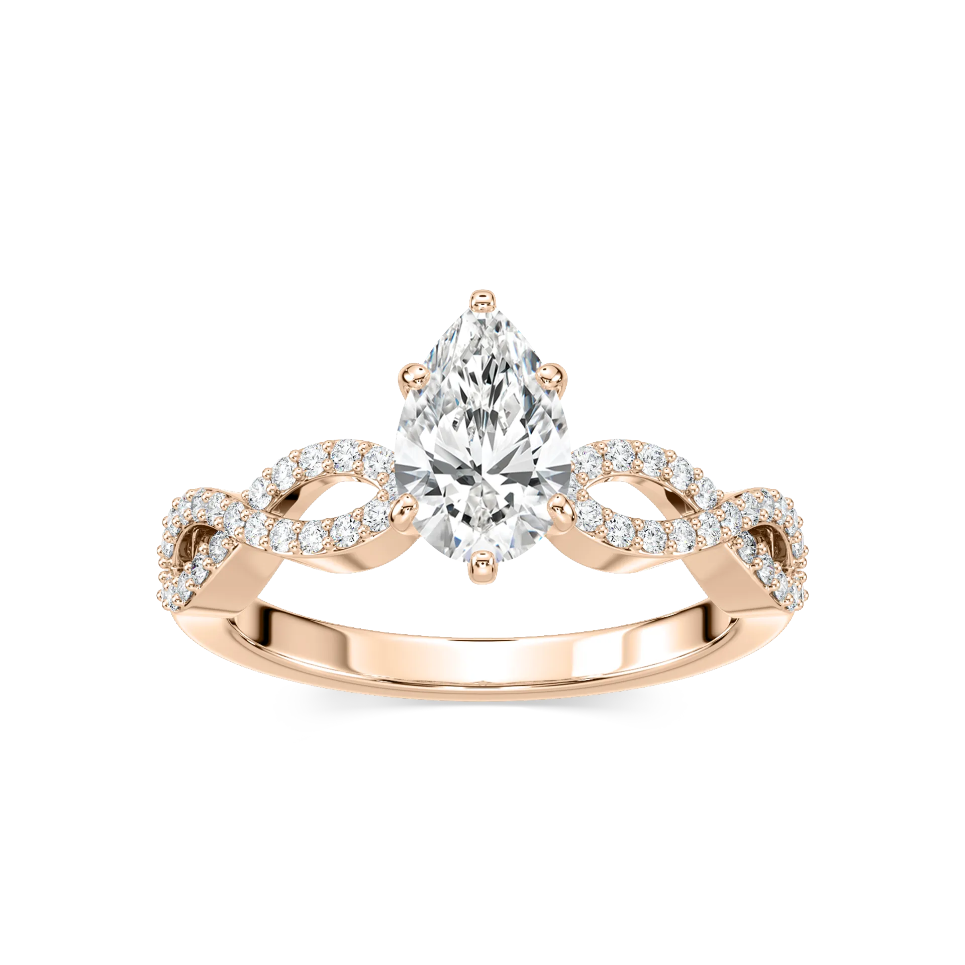 2 Carat Pear Diamond Allure Infinity Ring