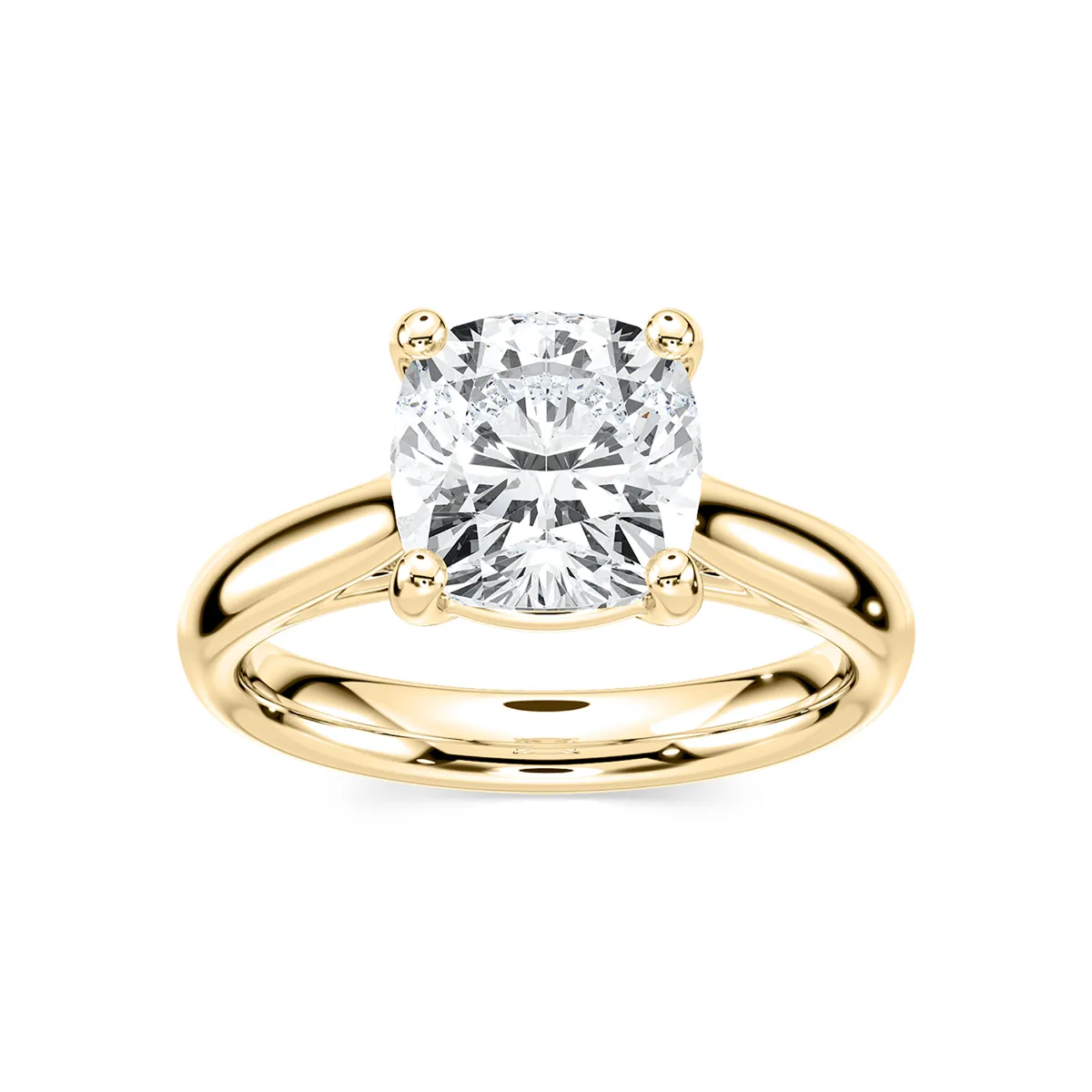 3 Carat Square Cushion Diamond Blonde Solitaire Ring