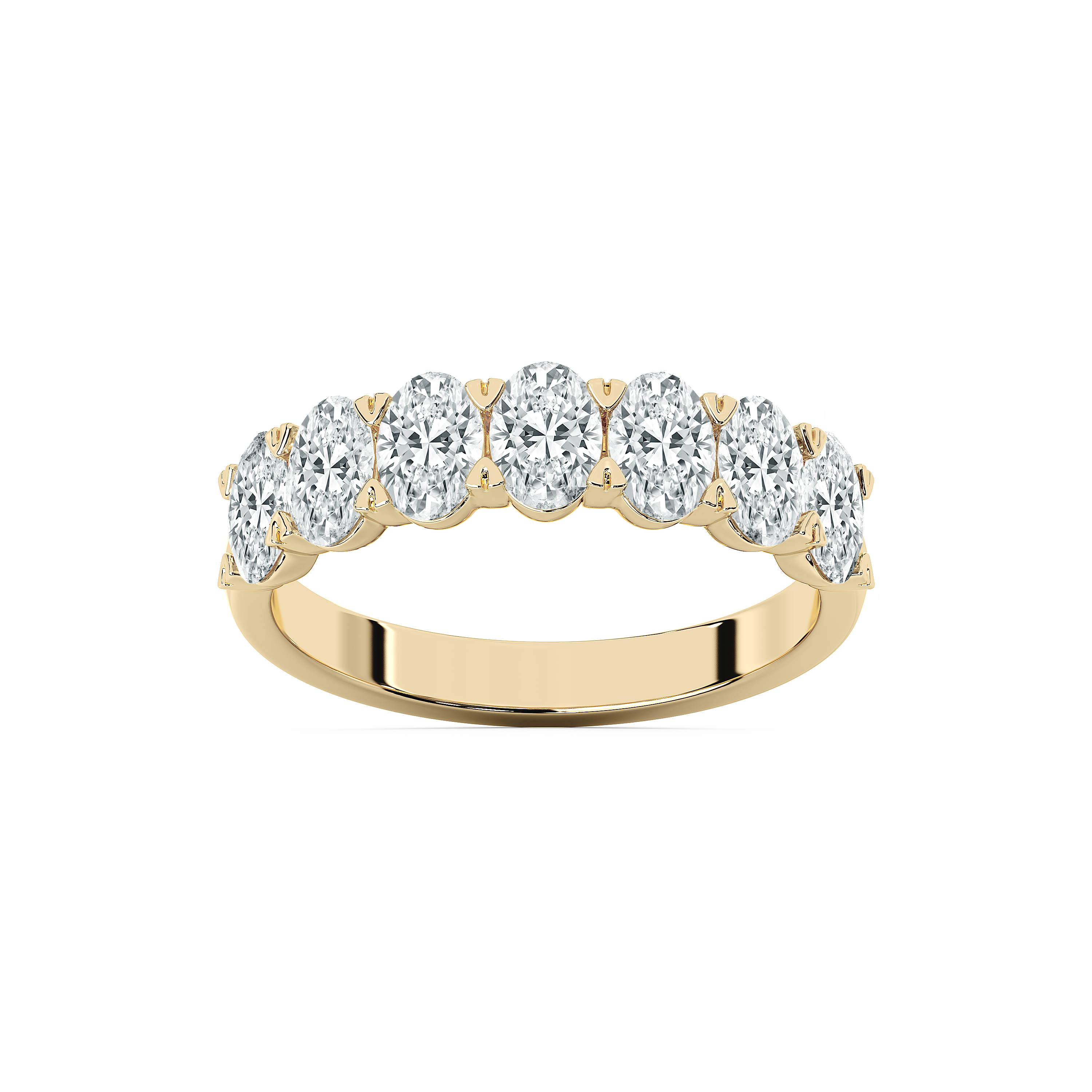 2 Carat Oval Diamond Cinder Seven Stone Band