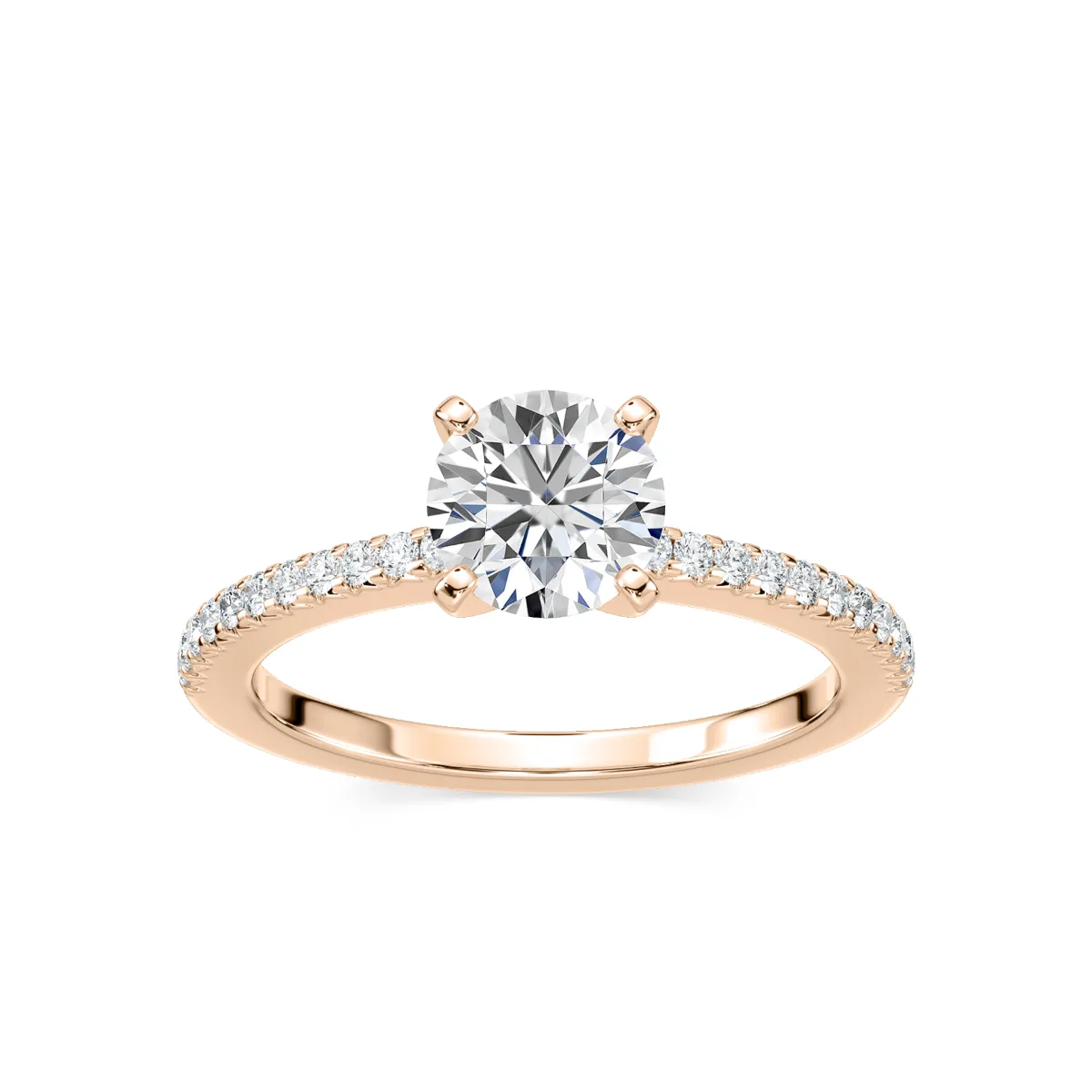 1 Carat Round Diamond Hope Accented Ring
